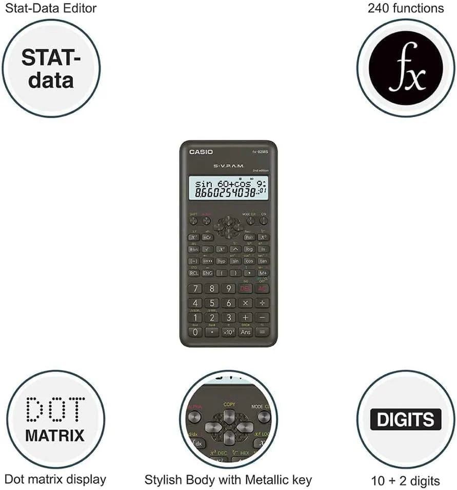 Casio Calculator FX-82MS-2-W 2nd Edition 2-Line Display - Image 3