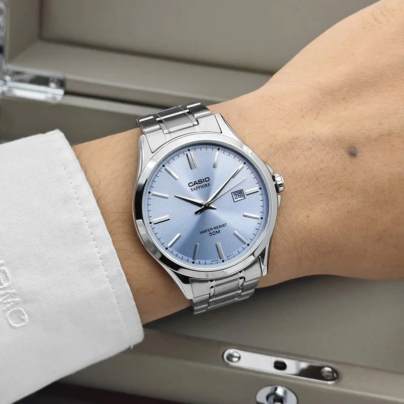 Casio Classic Date Men's Ice Blue Watch - Image 4