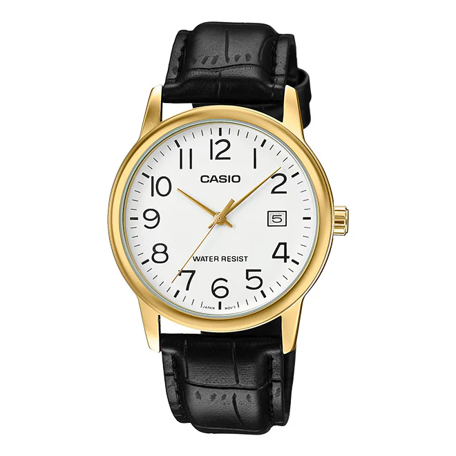 Casio Classic Men's Gold Black Leather Watch
