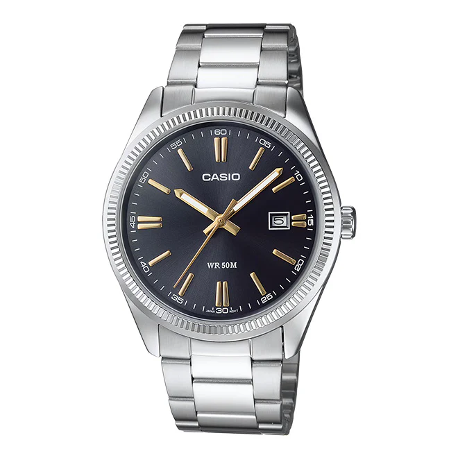 Casio Dress Men's Black Silver Watch