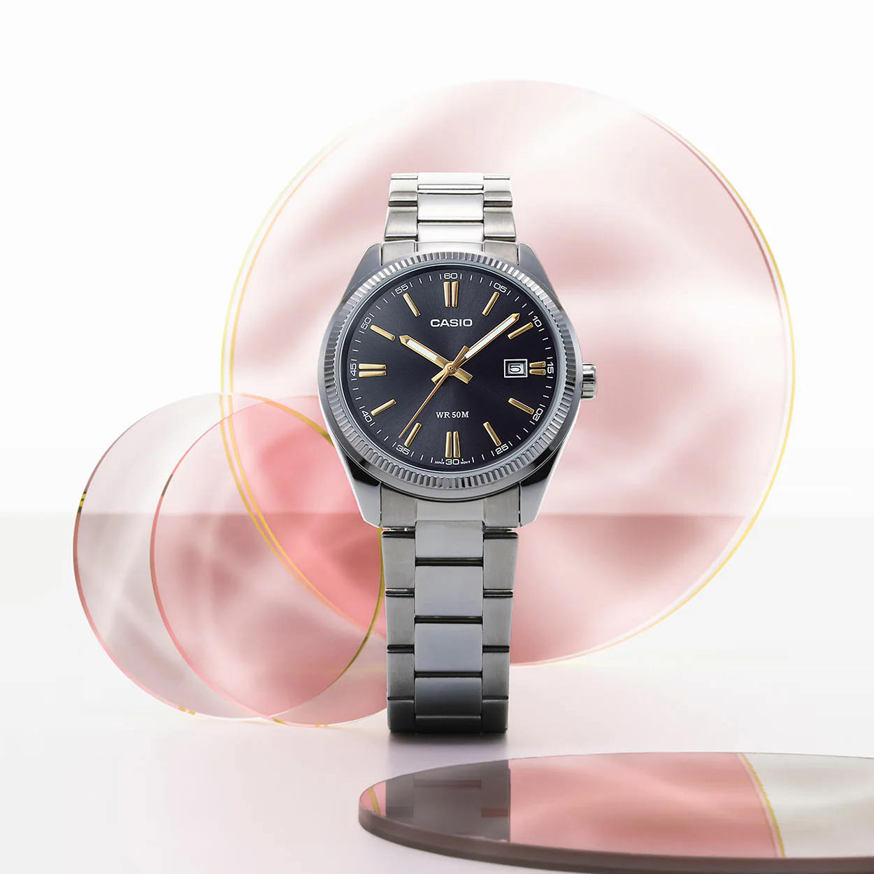 Casio Dress Men's Black Silver Watch - Image 3