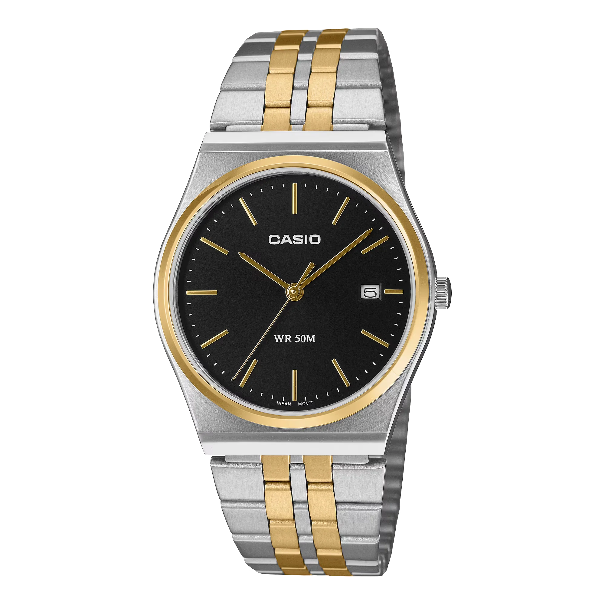 Casio Dress Men's Black Two-Tone Gold Watch