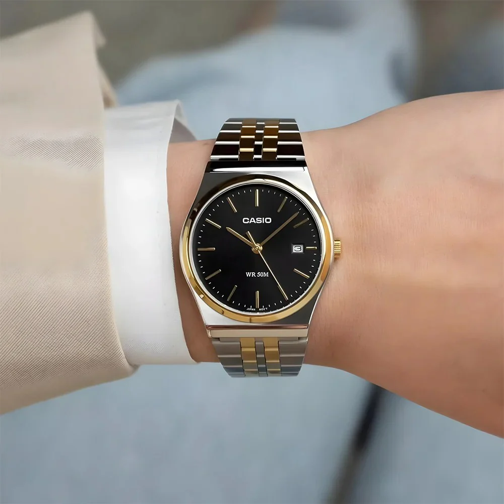 Casio Dress Men's Black Two-Tone Gold Watch - Image 2