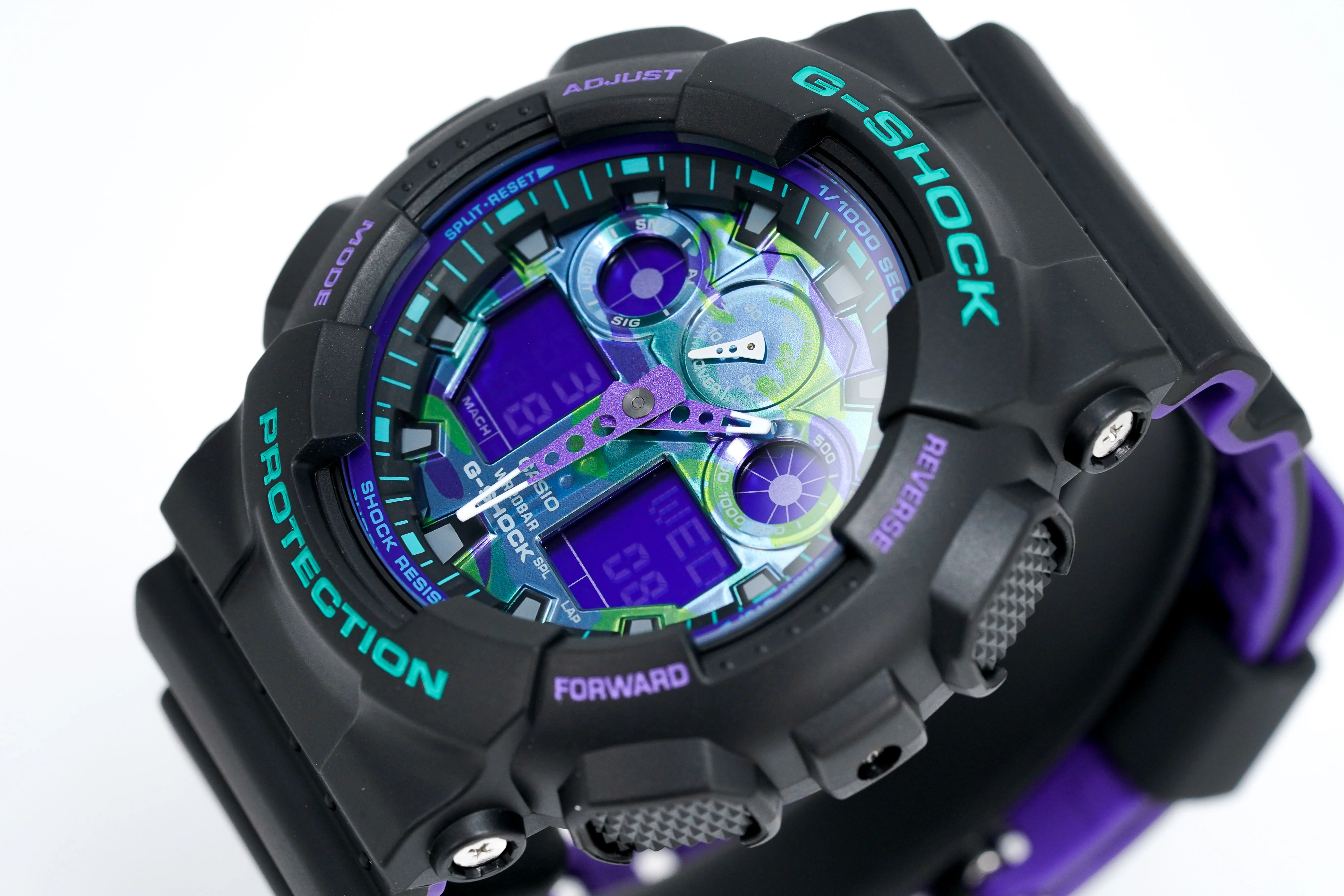 Casio G-Shock Watch Men's 90's Retro Green/Purple - Image 3