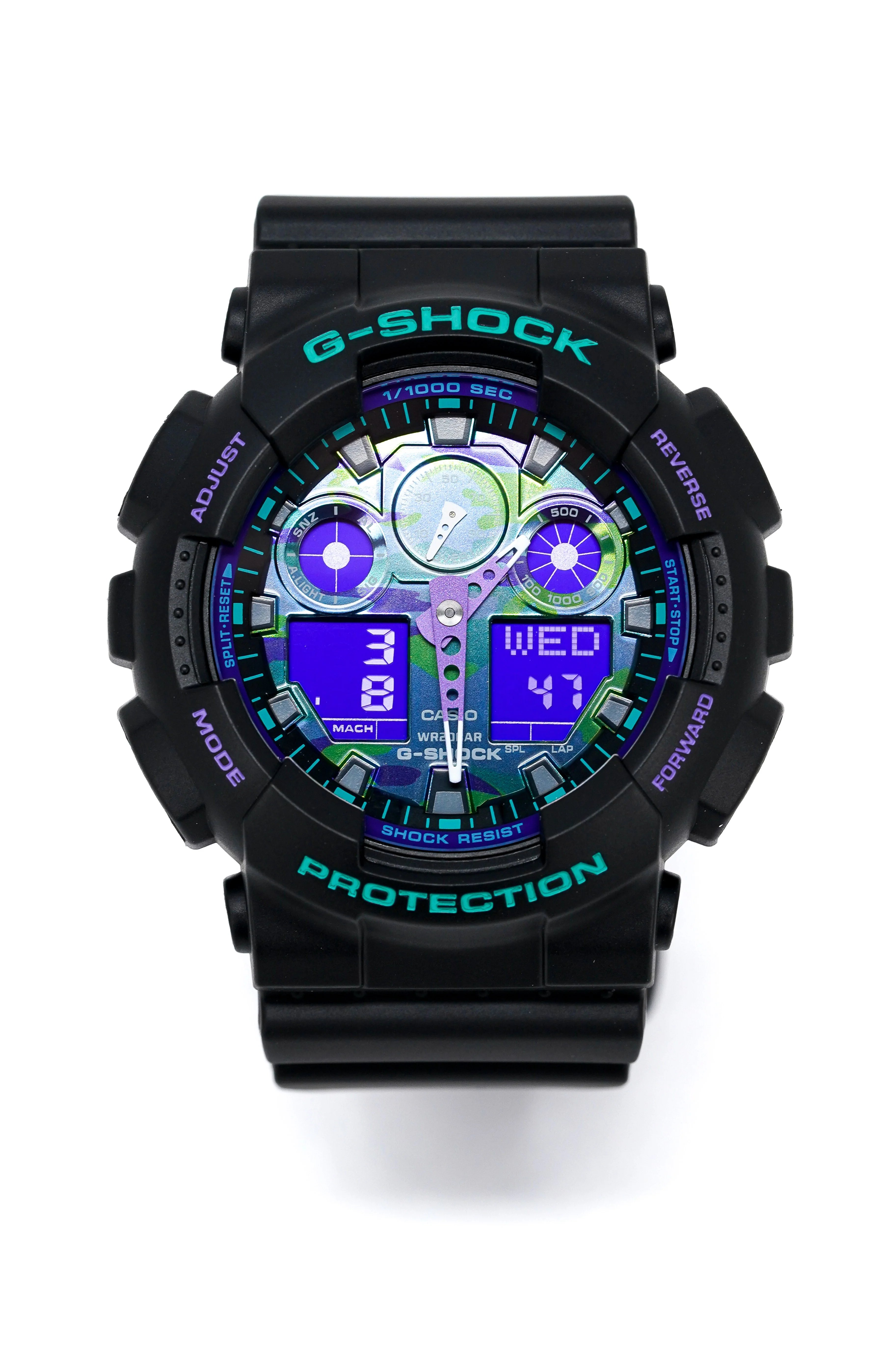 Casio G-Shock Watch Men's 90's Retro Green/Purple - Image 4