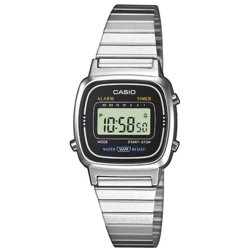 Casio Ladies Watch Digital Vintage Classic Flat Link Black