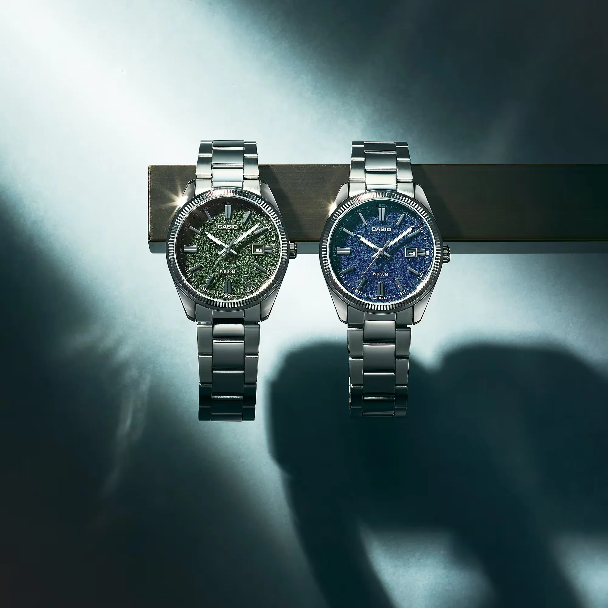 Casio Matte Men's Green Silver Watch - Image 2