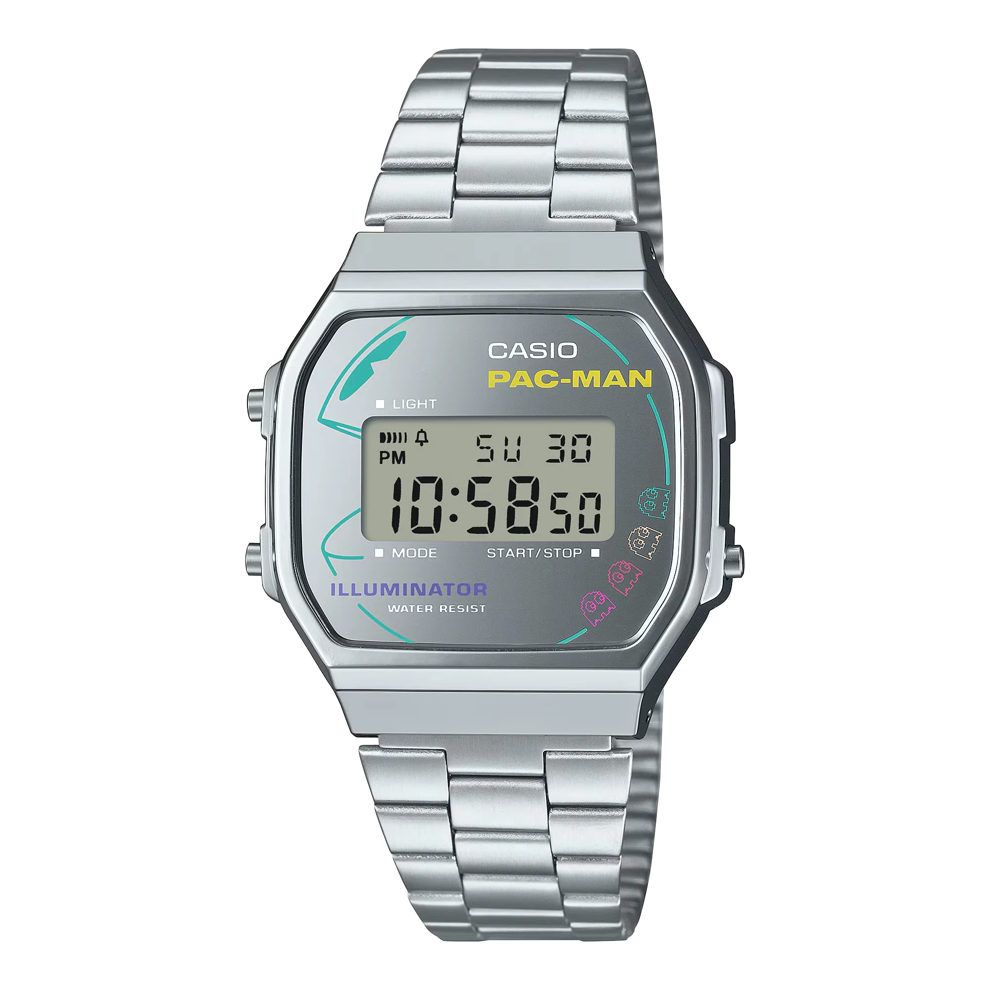 Casio PAC-MAN Vintage Unisex Silver Digital Watch