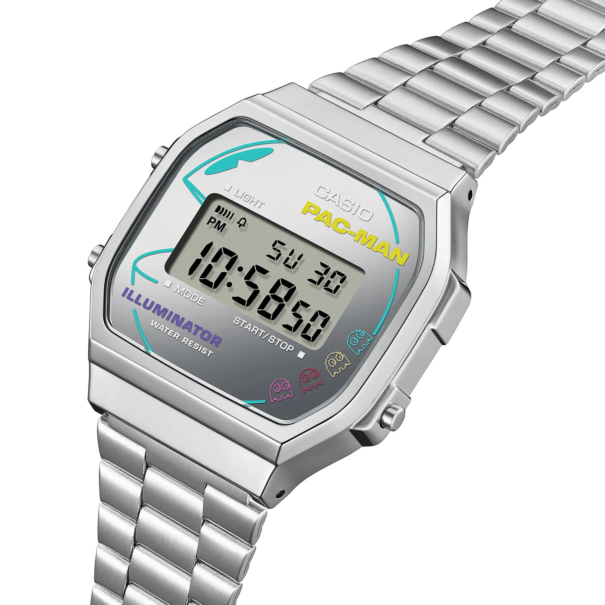 Casio PAC-MAN Vintage Unisex Silver Digital Watch - Image 2