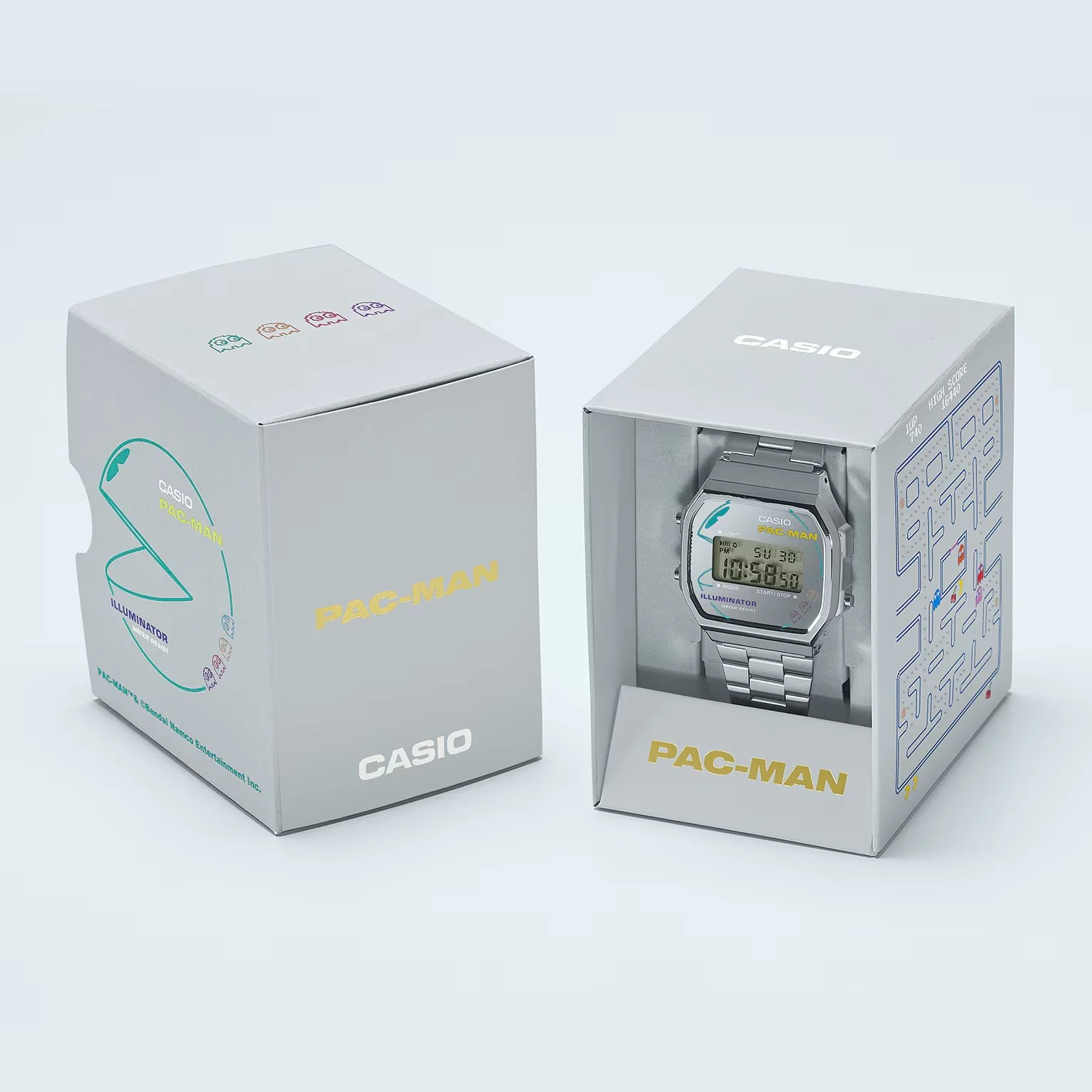 Casio PAC-MAN Vintage Unisex Silver Digital Watch - Image 3