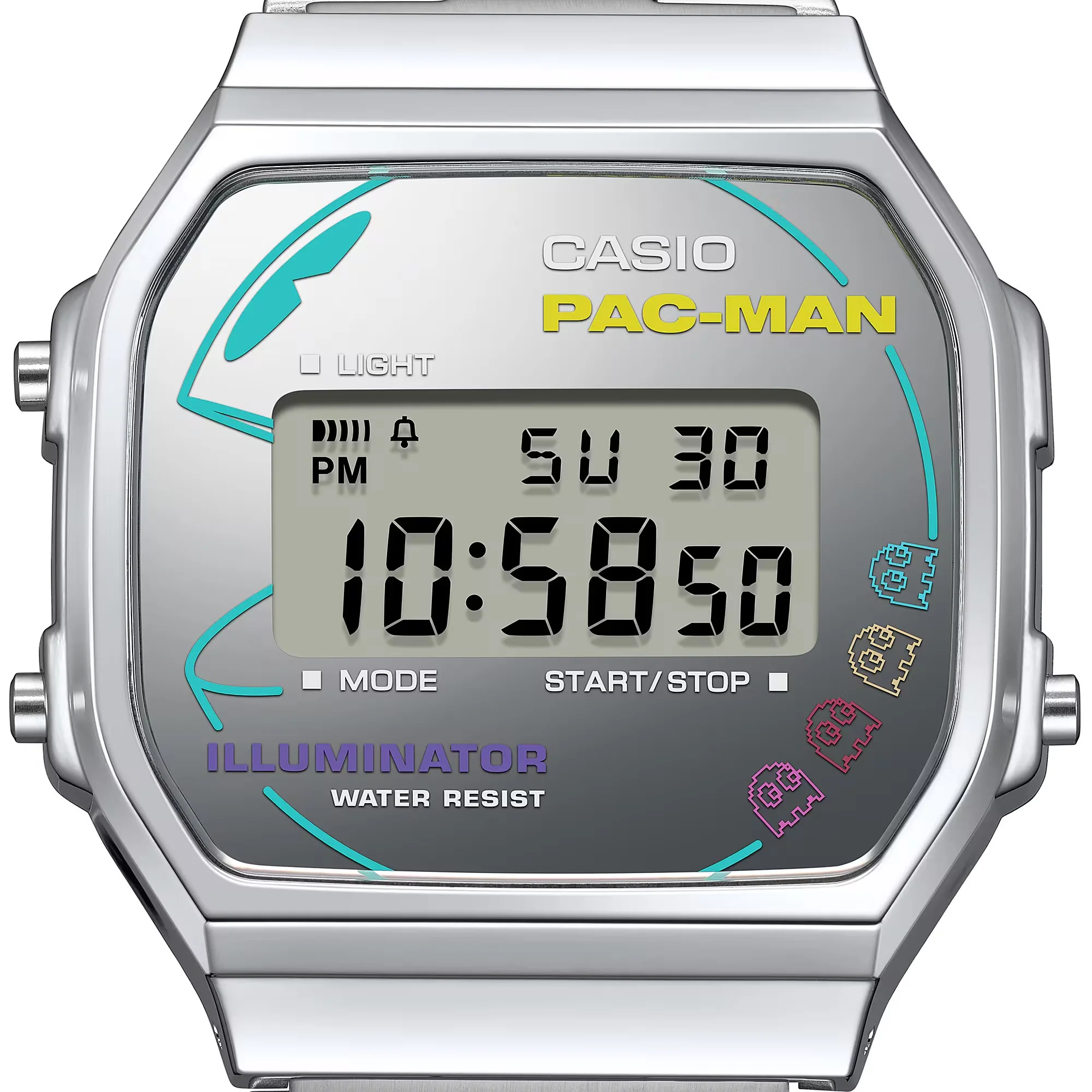Casio PAC-MAN Vintage Unisex Silver Digital Watch - Image 5