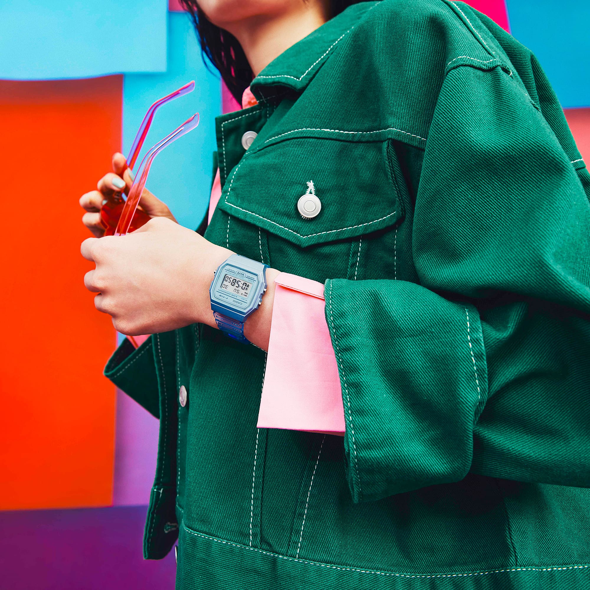 Casio POP Series Unisex Blue Digital Watch - Image 3