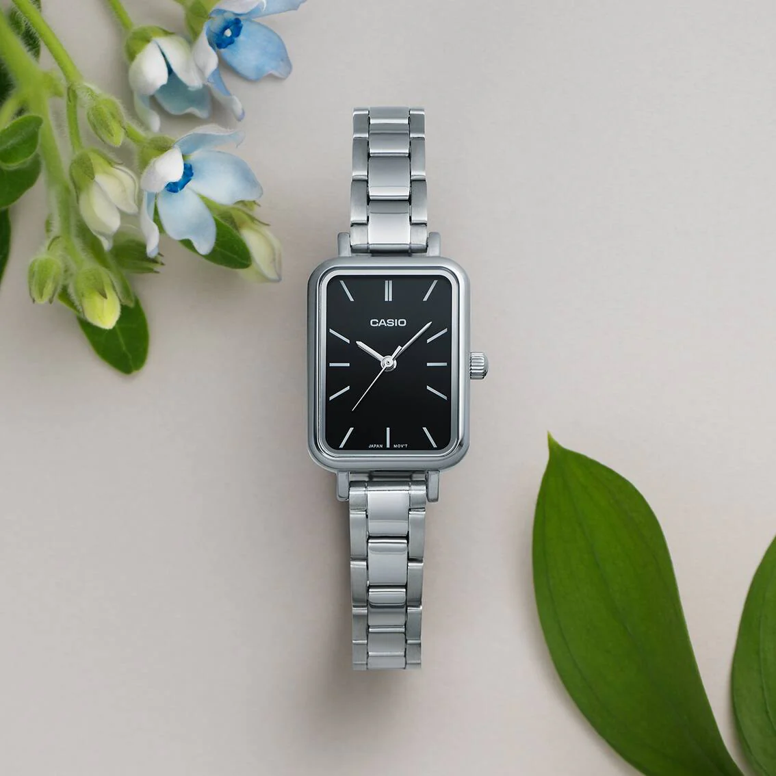 Casio Slim Ladies' Black Rectangular Watch - Image 2