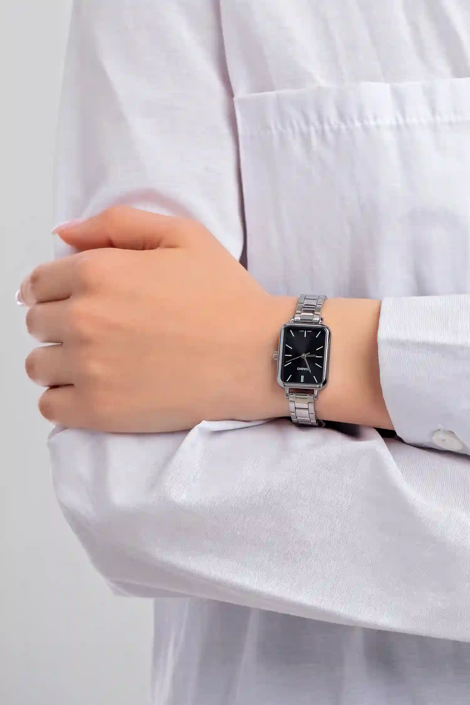 Casio Slim Ladies' Black Rectangular Watch - Image 3