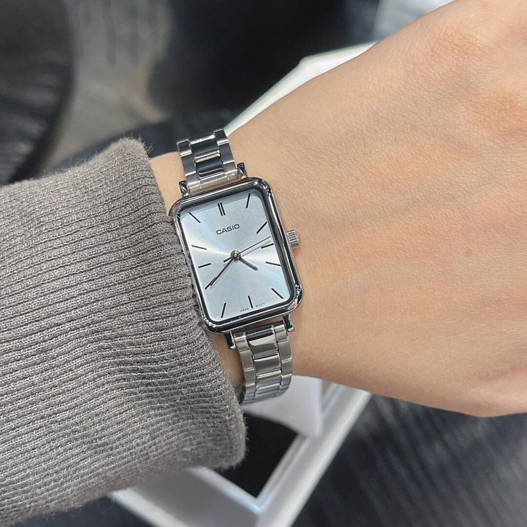 Casio Slim Ladies' Light Blue Rectangular Watch - Image 3