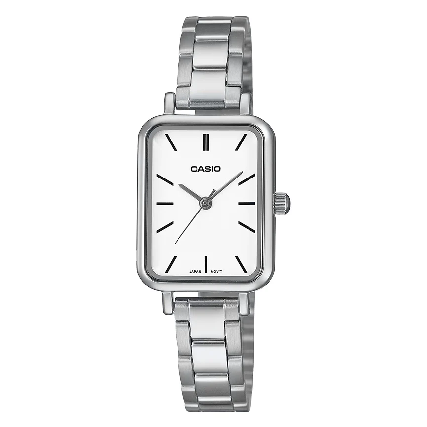 Casio Slim Ladies' White Rectangular Watch