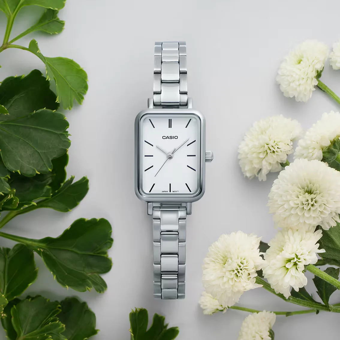 Casio Slim Ladies' White Rectangular Watch - Image 2