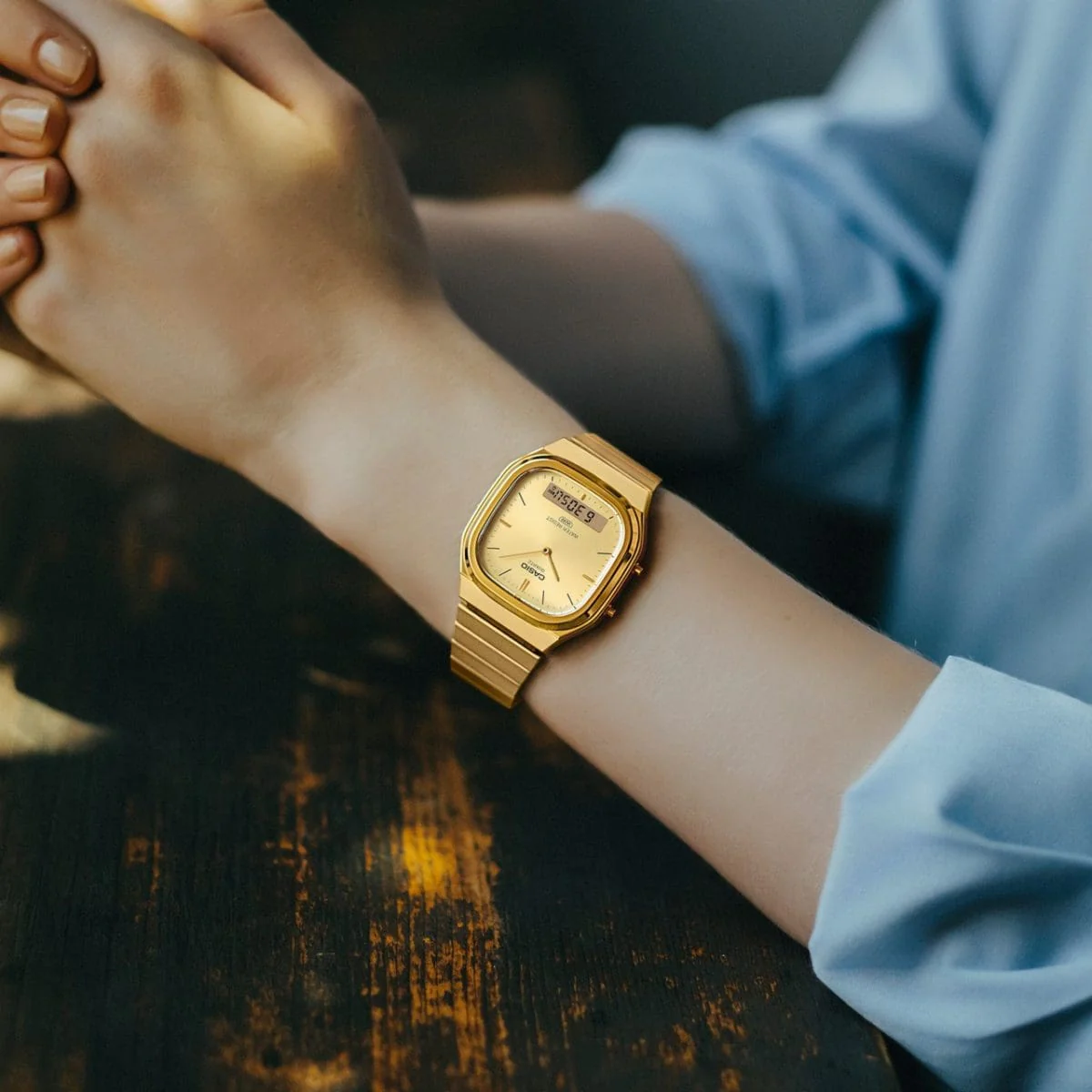 Casio Vintage Analog Digital Unisex Gold Watch - Image 2