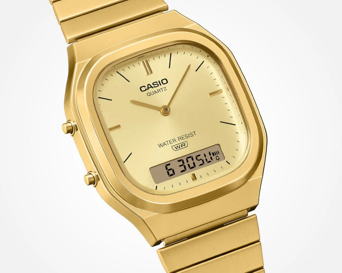 Casio Vintage Analog Digital Unisex Gold Watch - Image 3