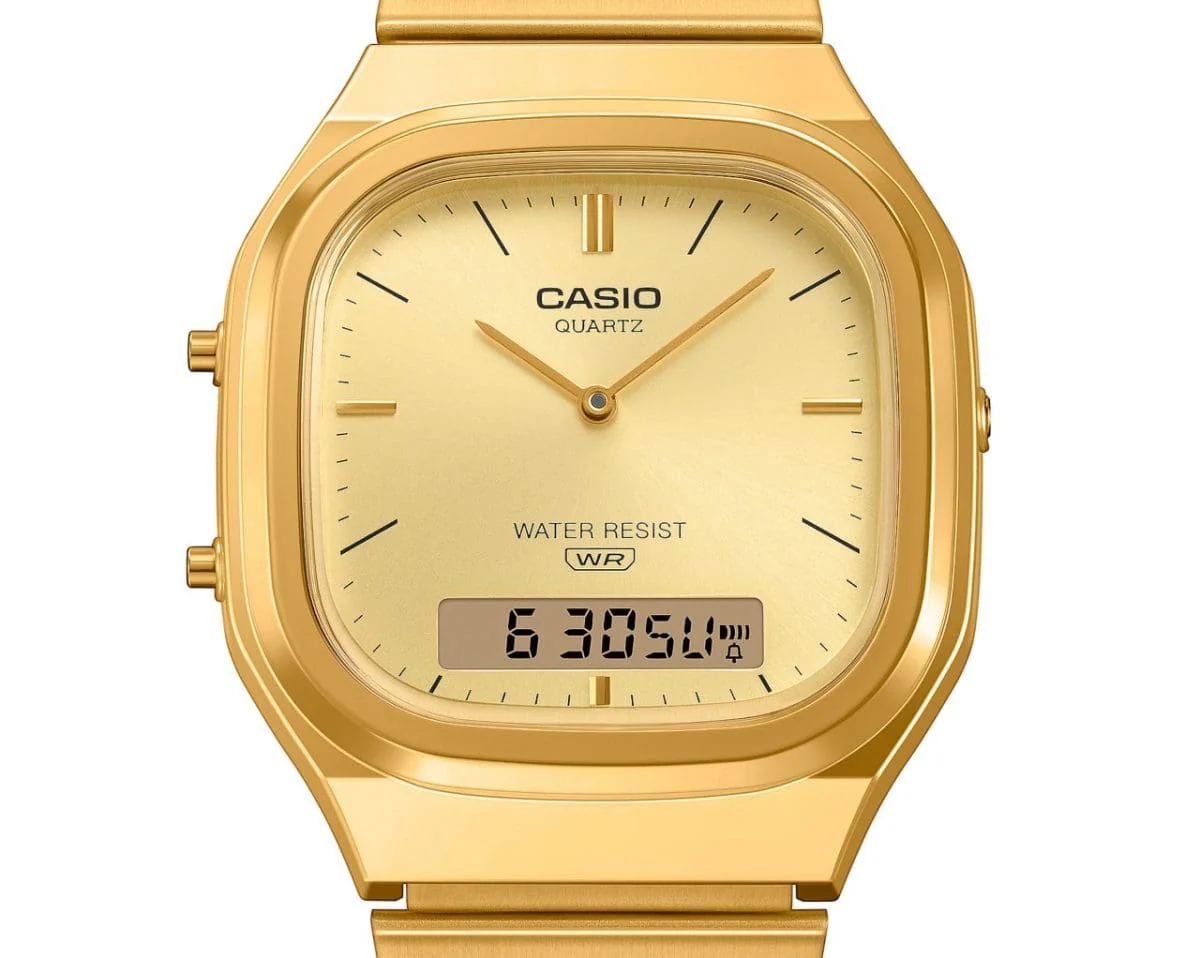 Casio Vintage Analog Digital Unisex Gold Watch - Image 4