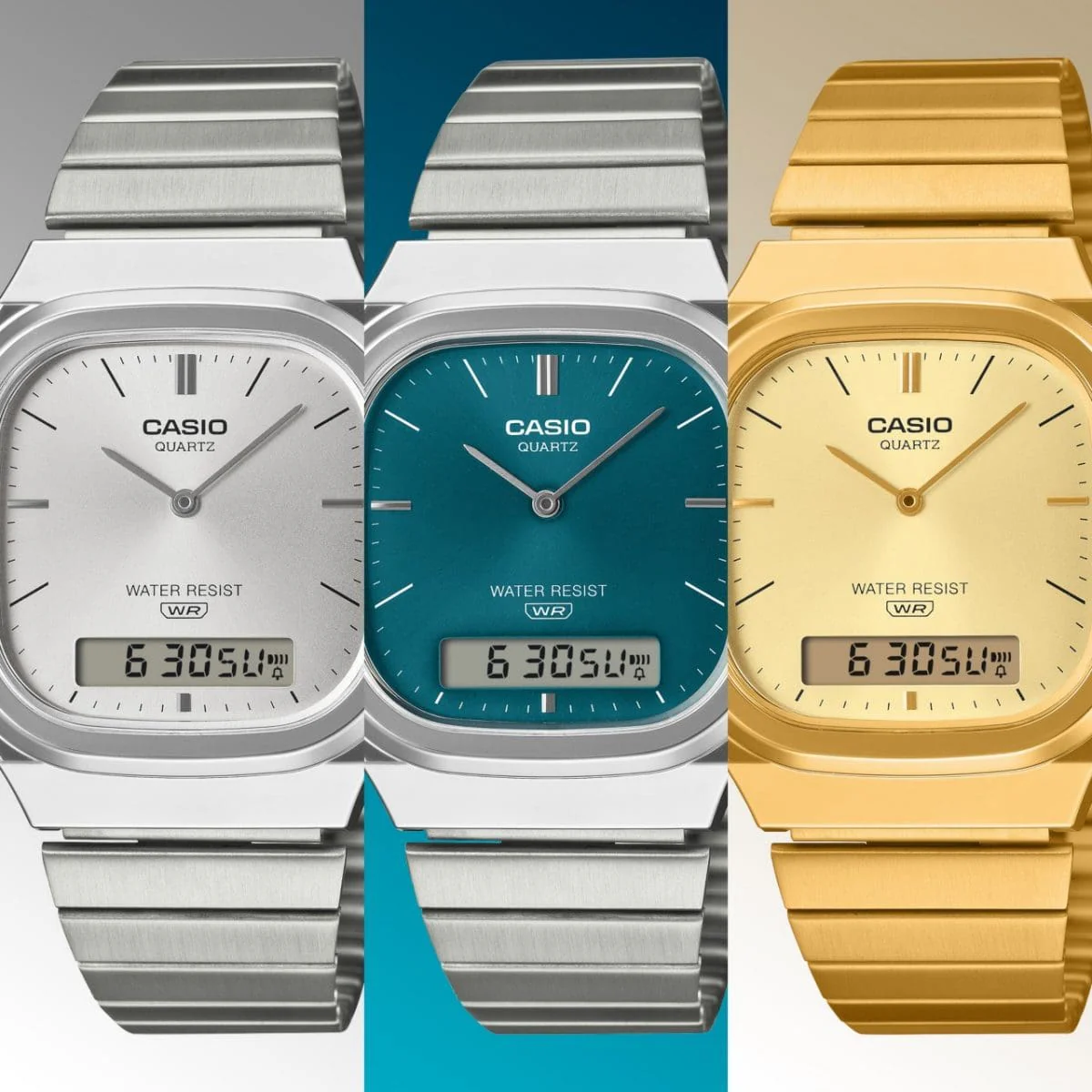 Casio Vintage Analog Digital Unisex Silver Watch - Image 5