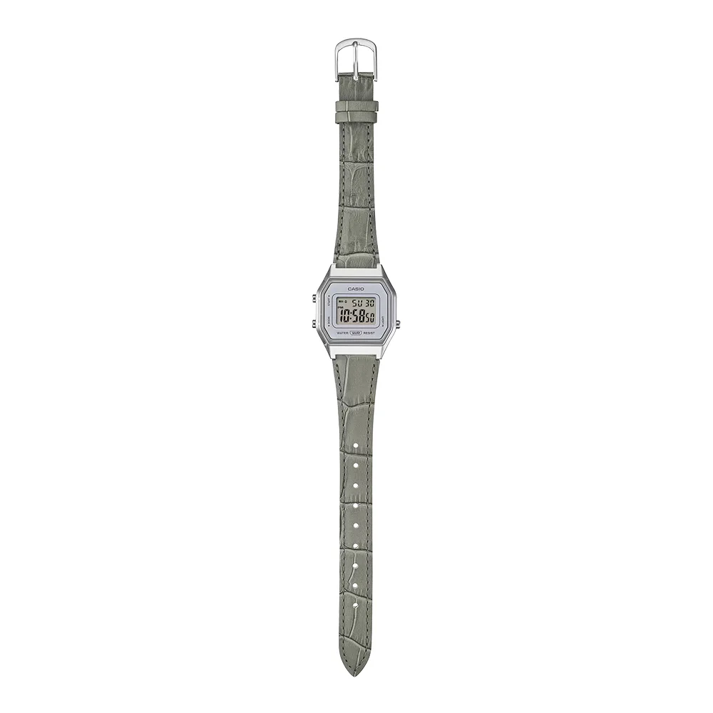 Casio Vintage Classic Ladies' Grey Leather Digital Watch - Image 3