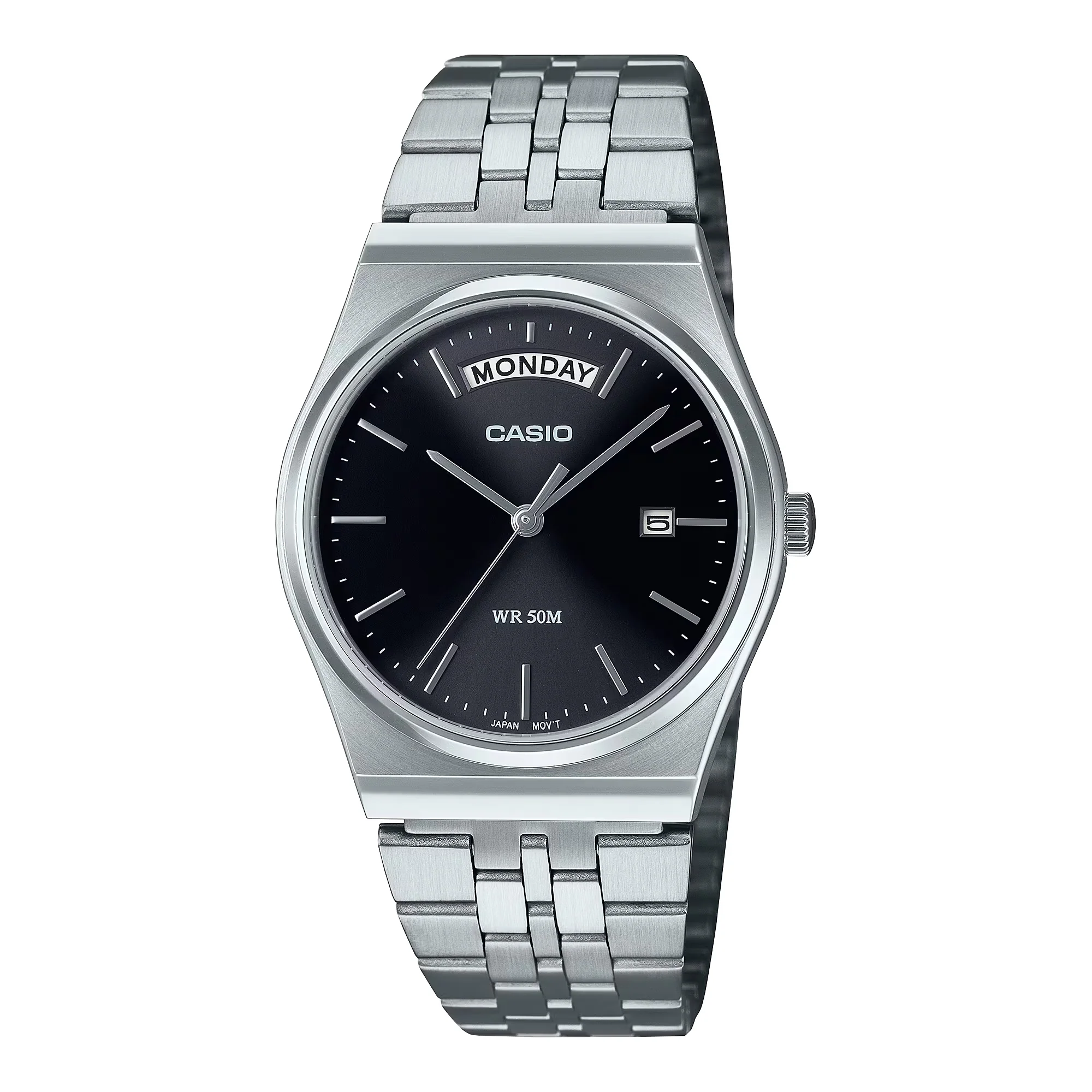 Casio Vintage Day Date Unisex Black Silver Watch
