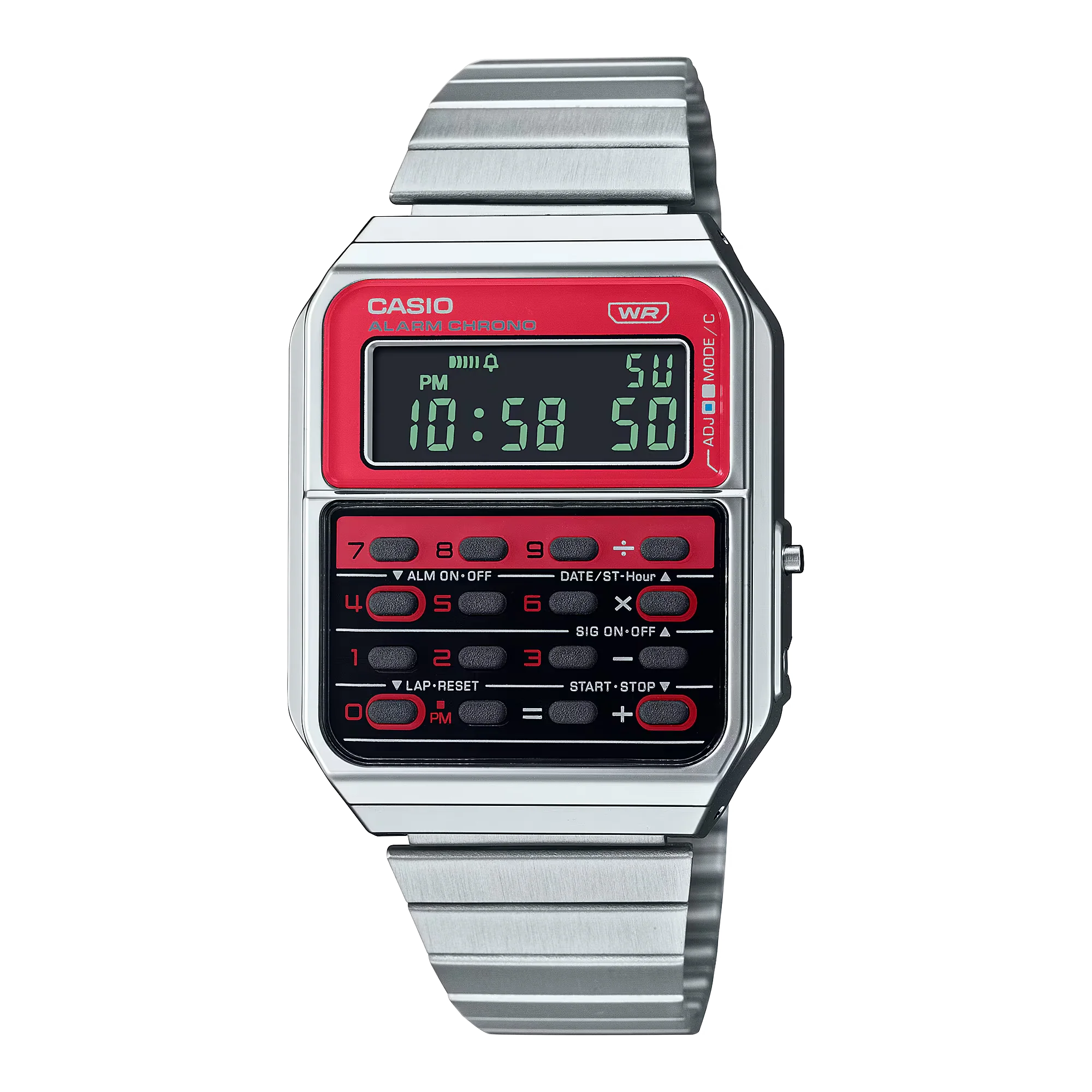 Casio Vintage Digital Calculator Unisex Red Watch
