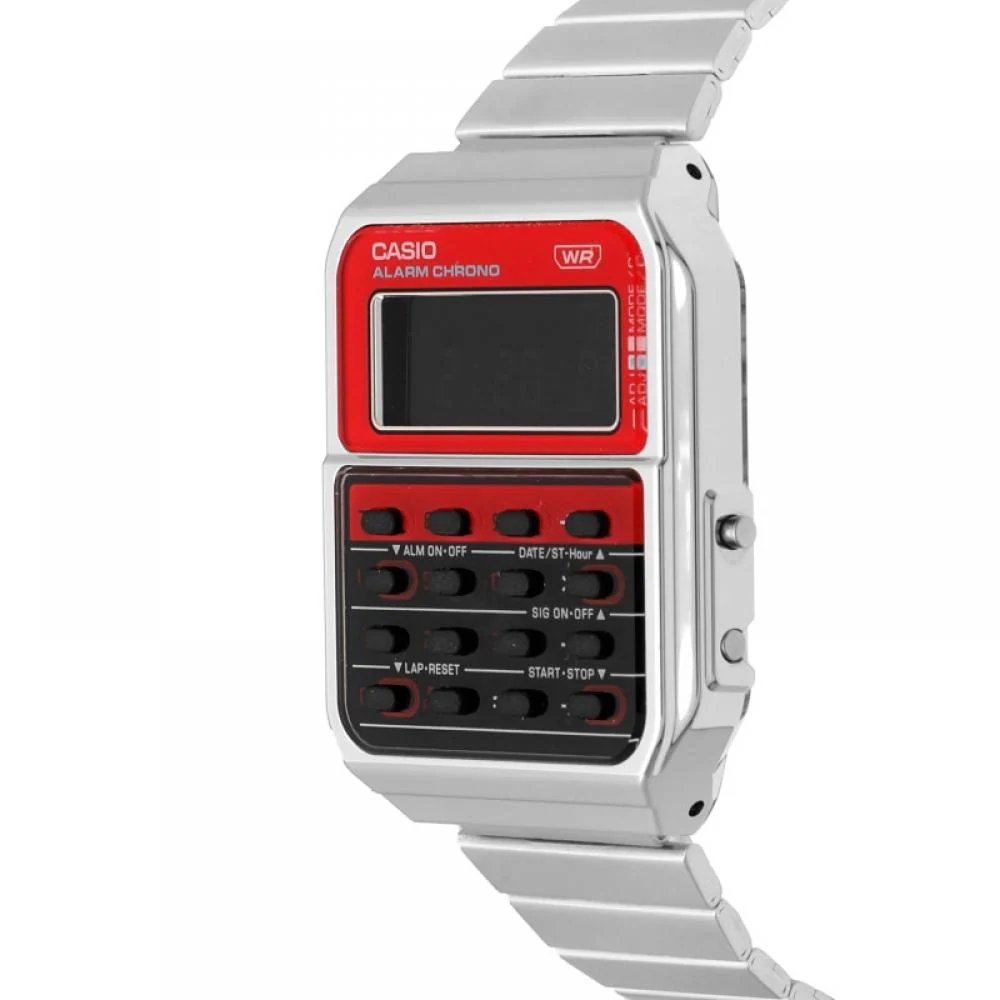 Casio Vintage Digital Calculator Unisex Red Watch - Image 4