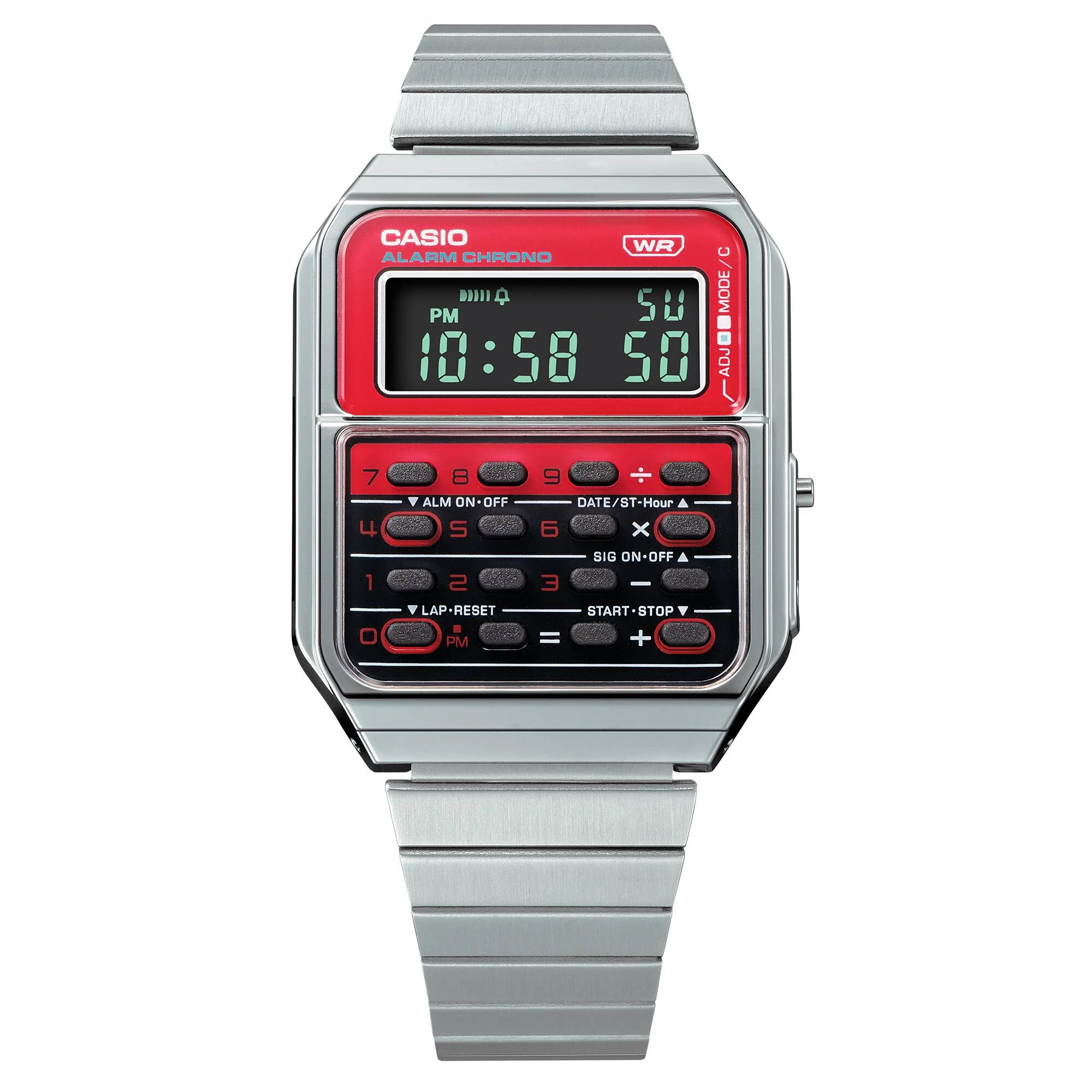 Casio Vintage Digital Calculator Unisex Red Watch - Image 5