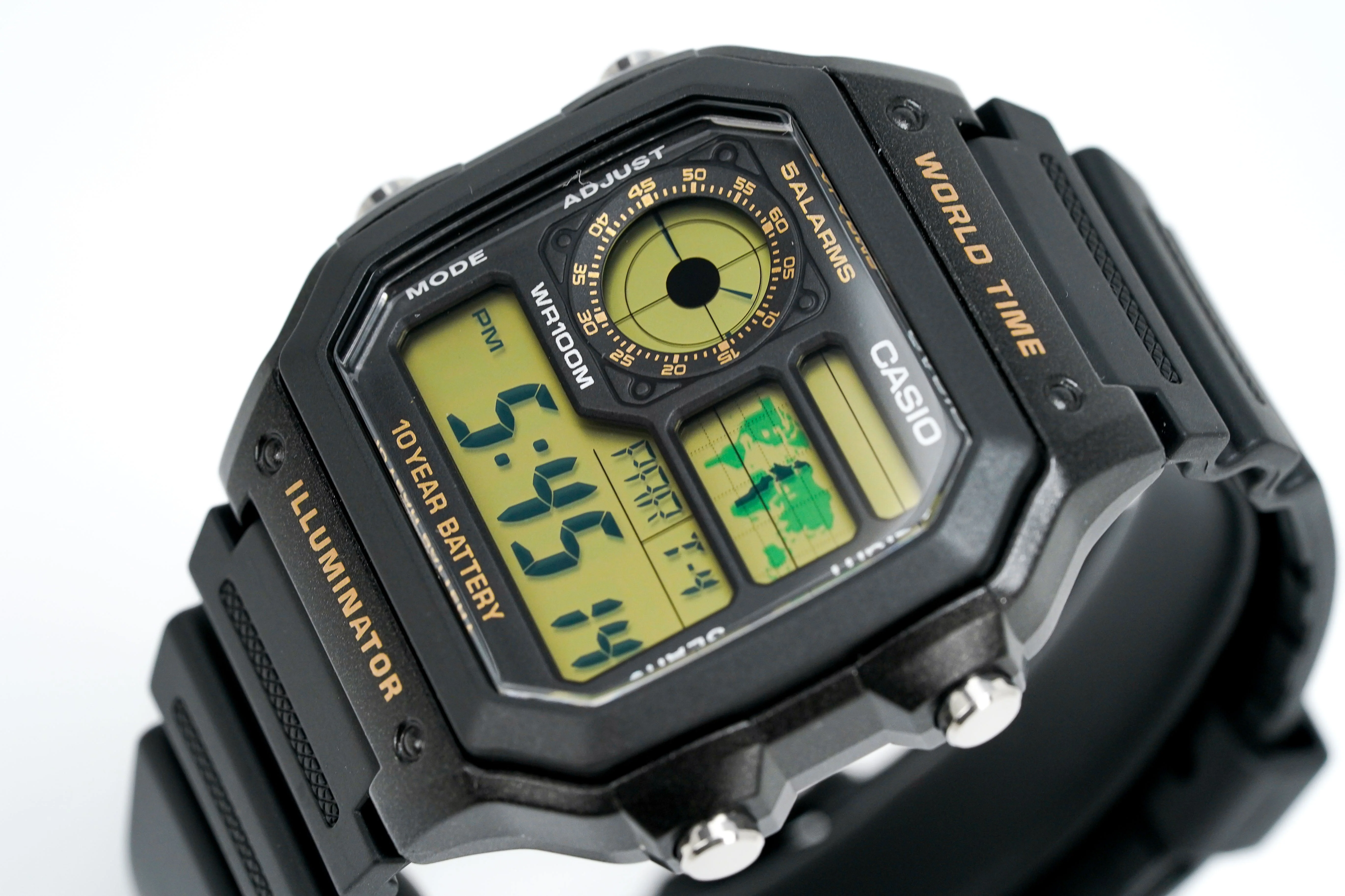 Casio Watch Digital World Time Illuminator Black - Image 3