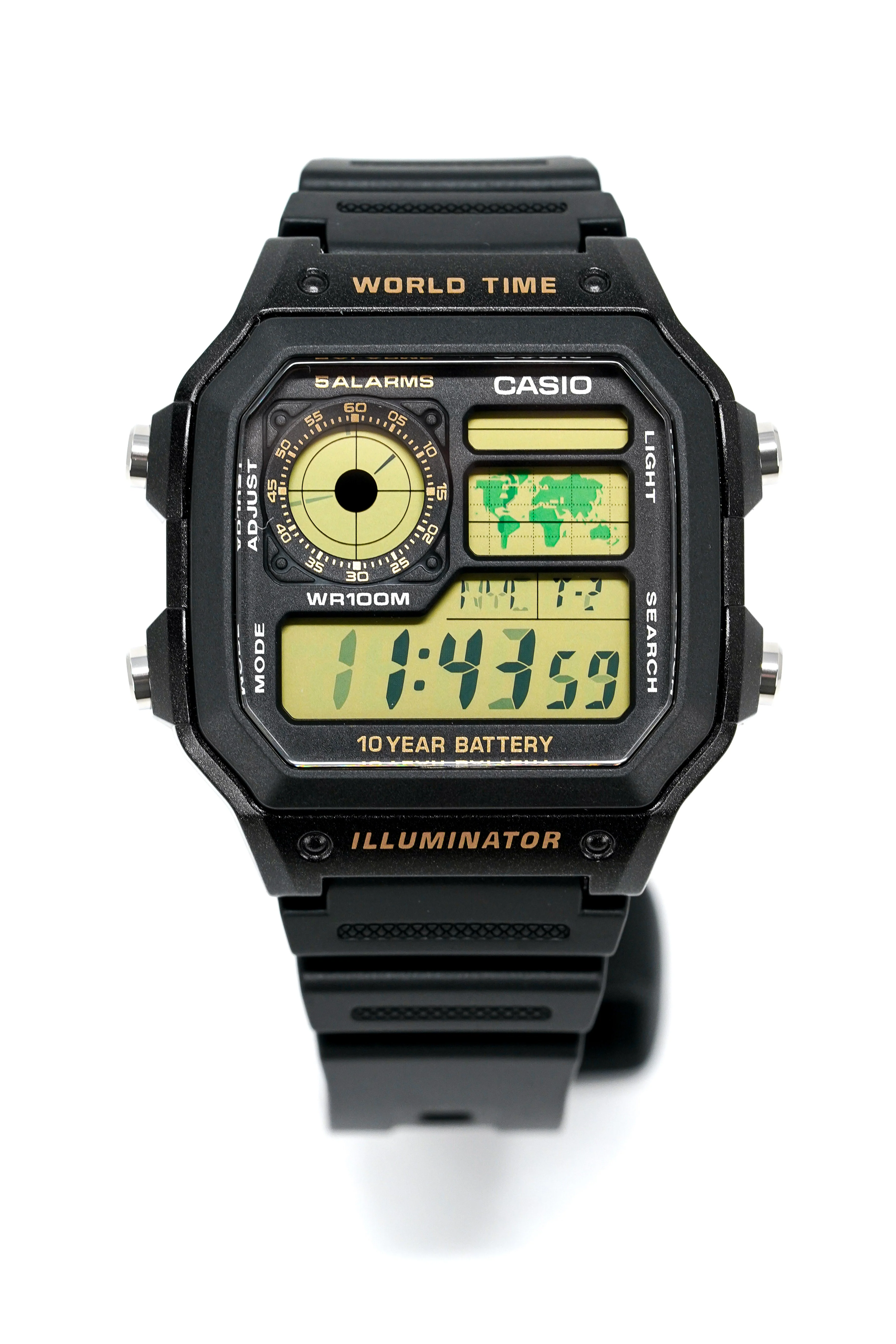 Casio Watch Digital World Time Illuminator Black - Image 4