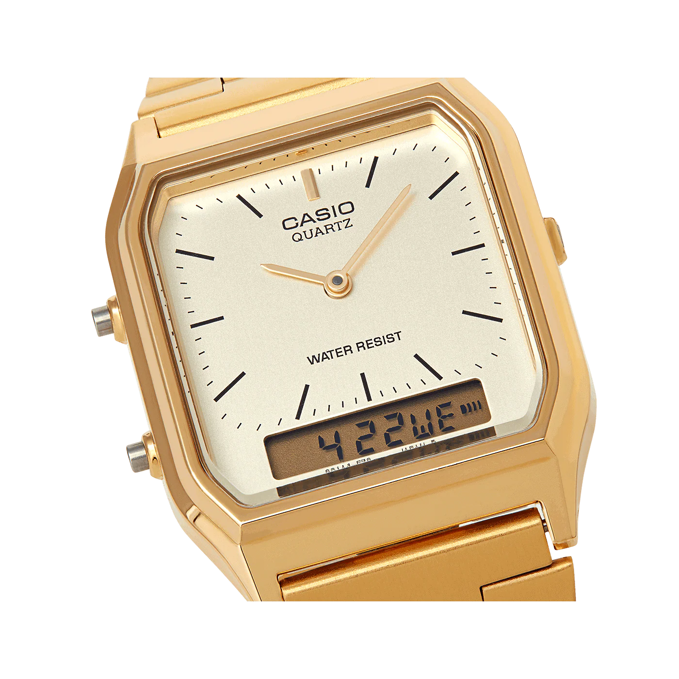 Casio Watch Vintage Retro Dual Time Gold - Image 3