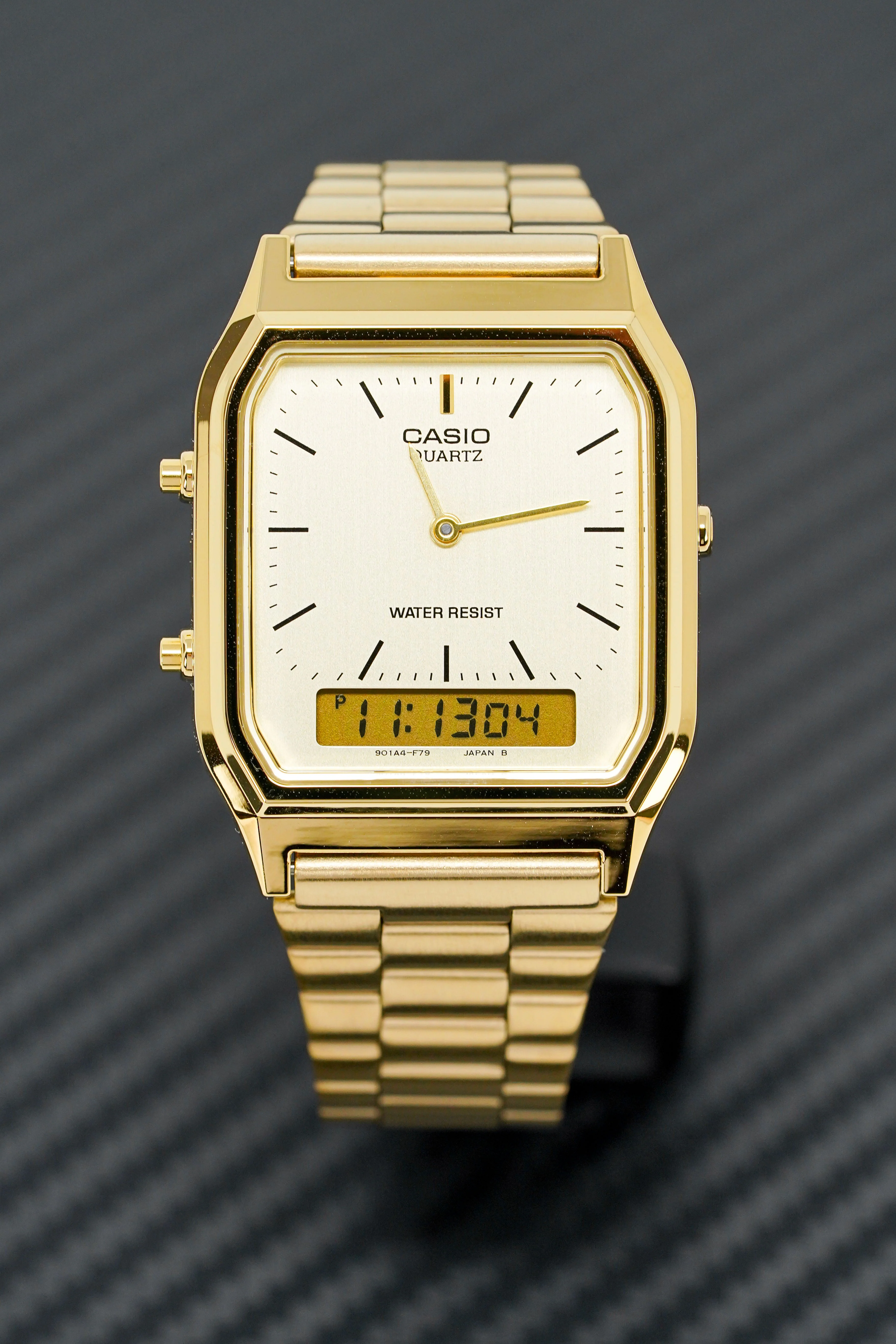Casio Watch Vintage Retro Dual Time Gold - Image 6