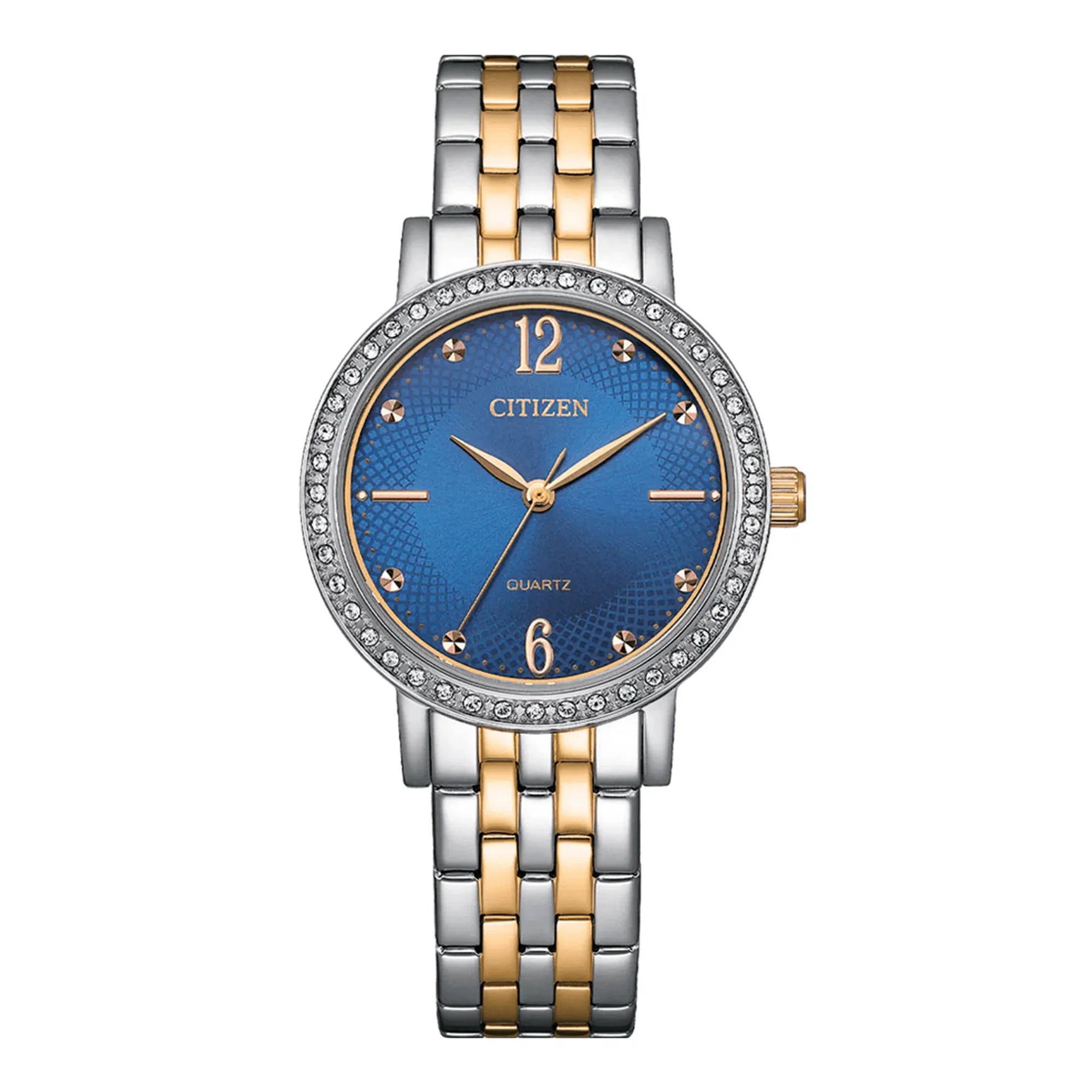 Citizen Ladies' Blue Crystal 31mm Two-Tone Dress Watch
