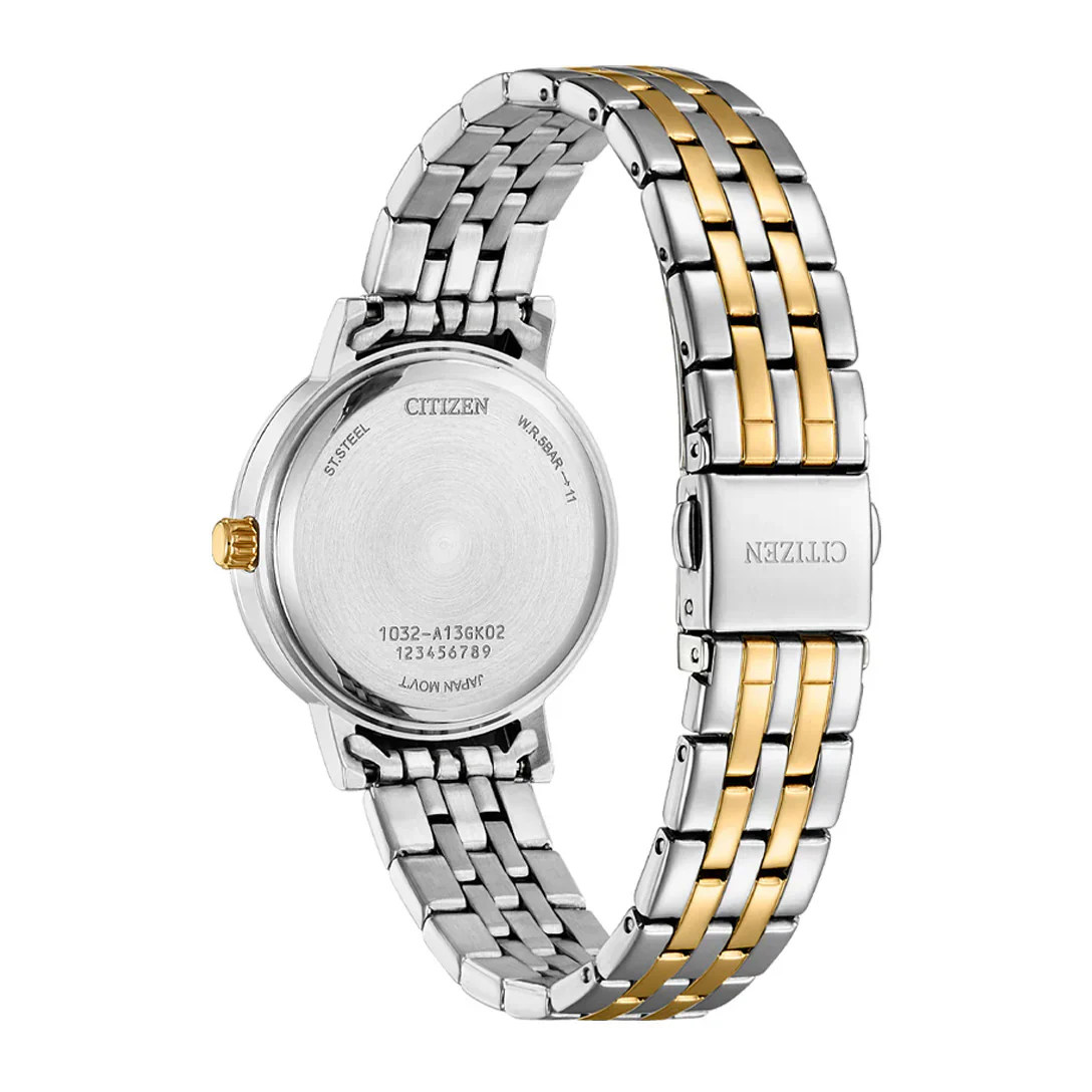 Citizen Ladies' Blue Crystal 31mm Two-Tone Dress Watch - Image 3