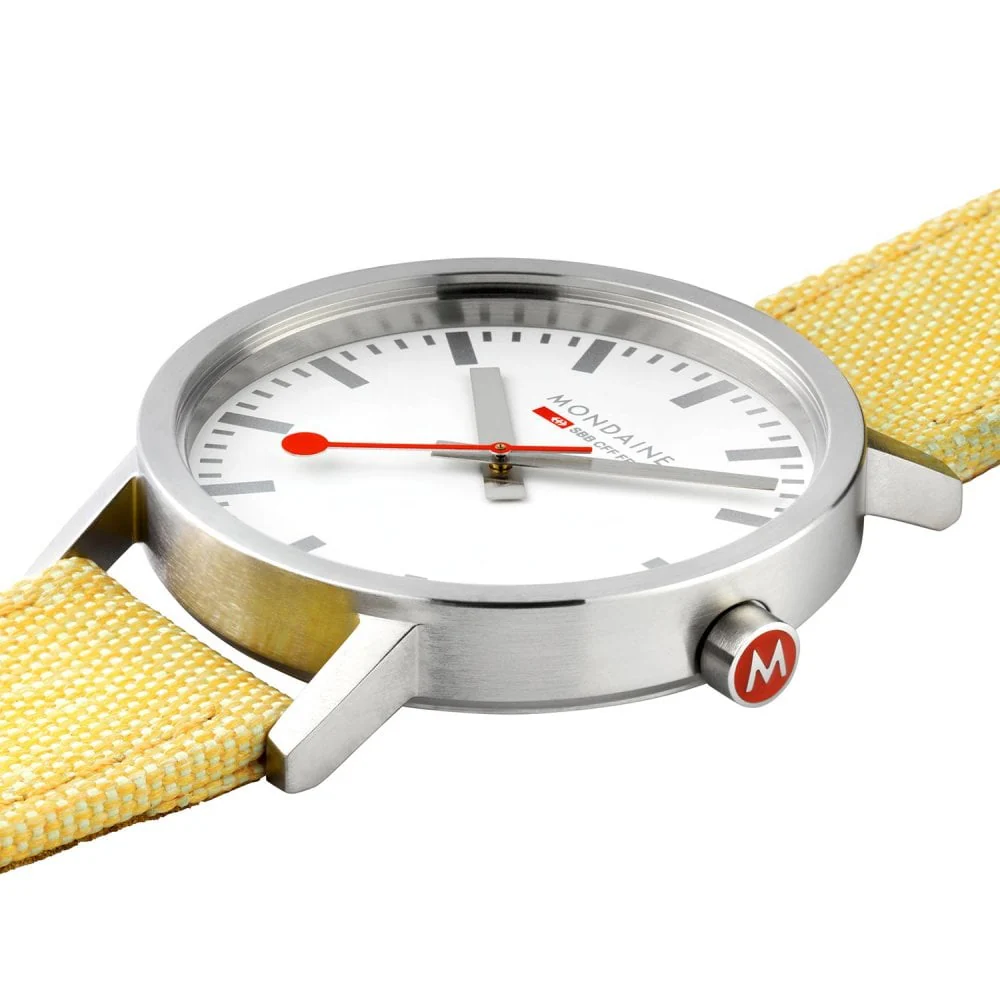 Mondaine Watch Classic Yellow - Image 2
