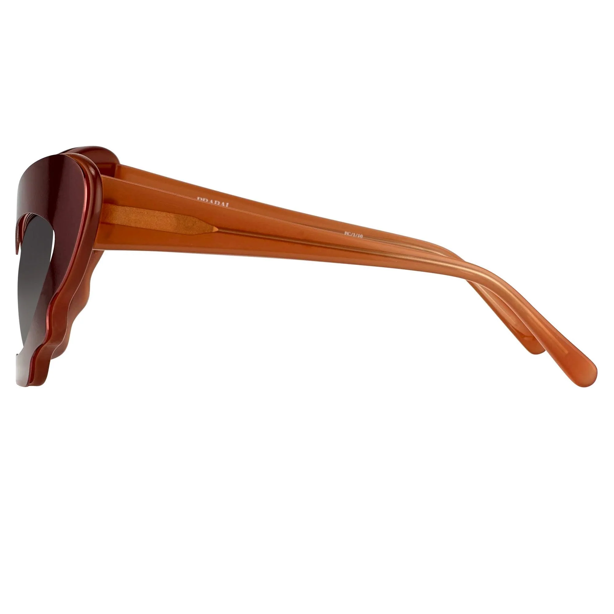 Prabal Gurung Sunglasses Cat Eye Special Brushed Red and Grey Gradient - Image 3