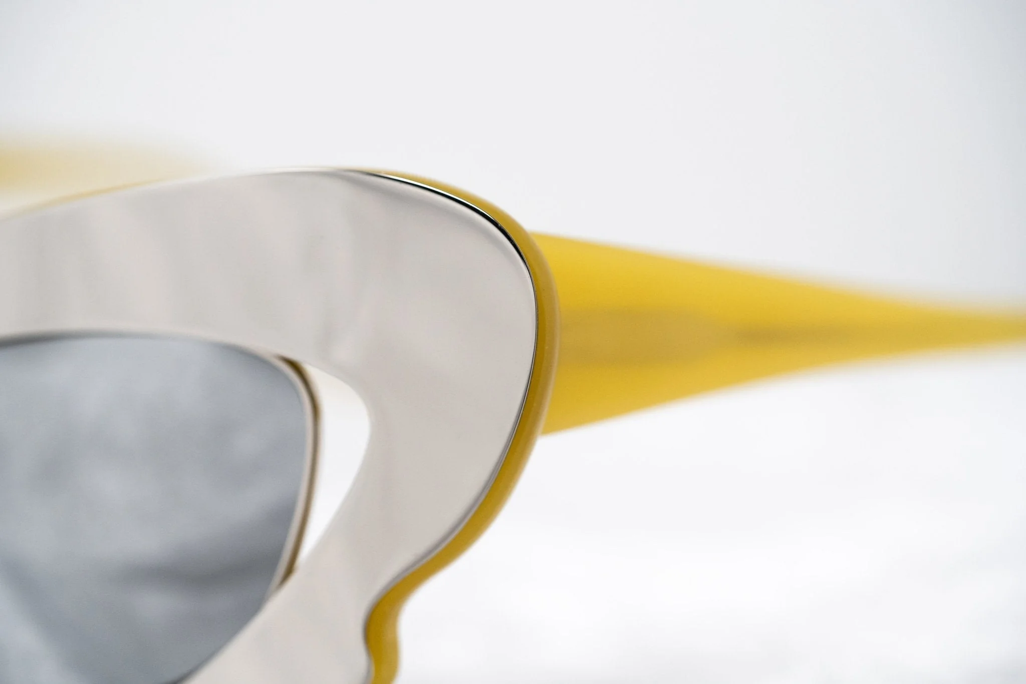 Prabal Gurung Sunglasses Cat Eye Special Mustard Yellow/Silver and Gray - Image 9