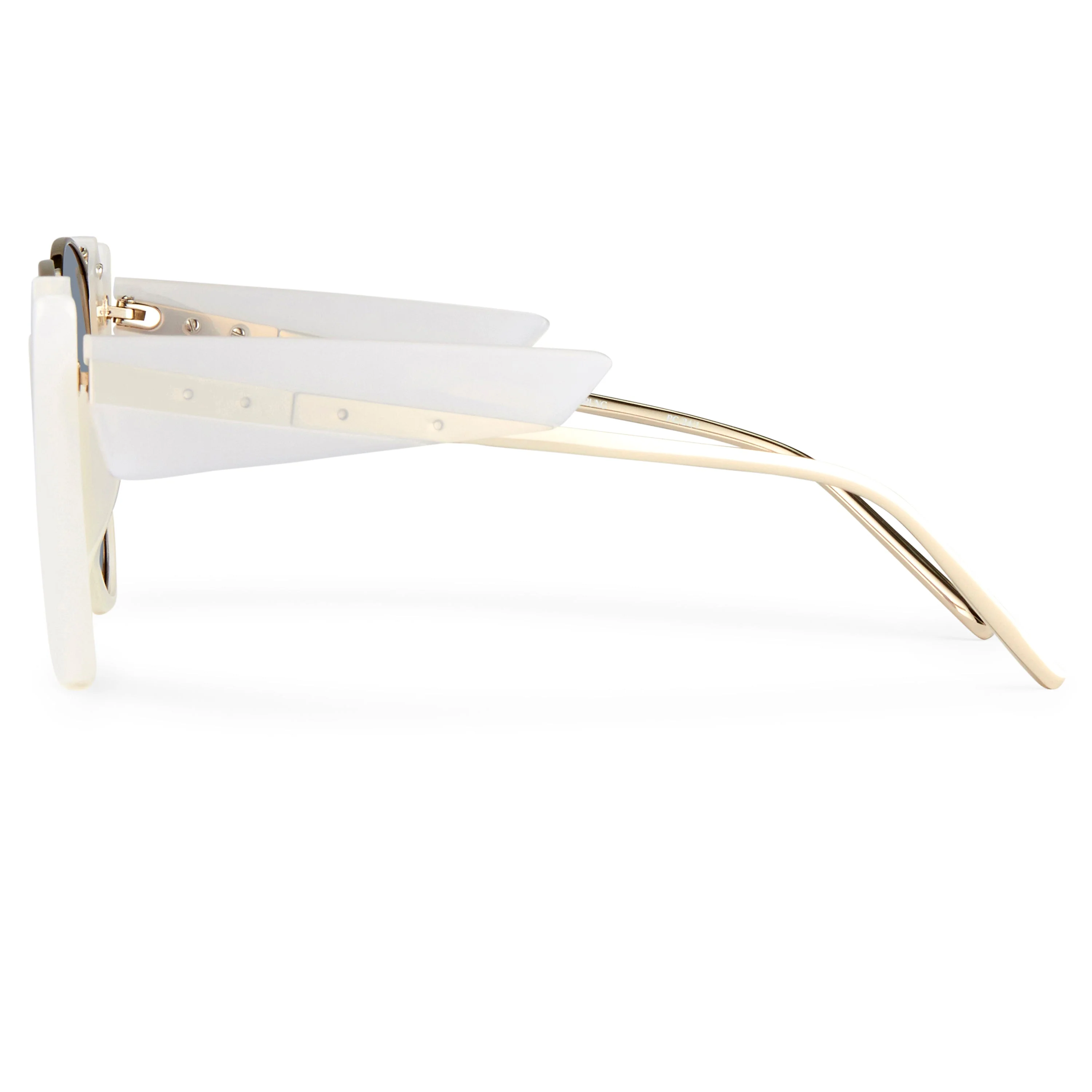Prabal Gurung Sunglasses Round White Silver and Grey - Image 3