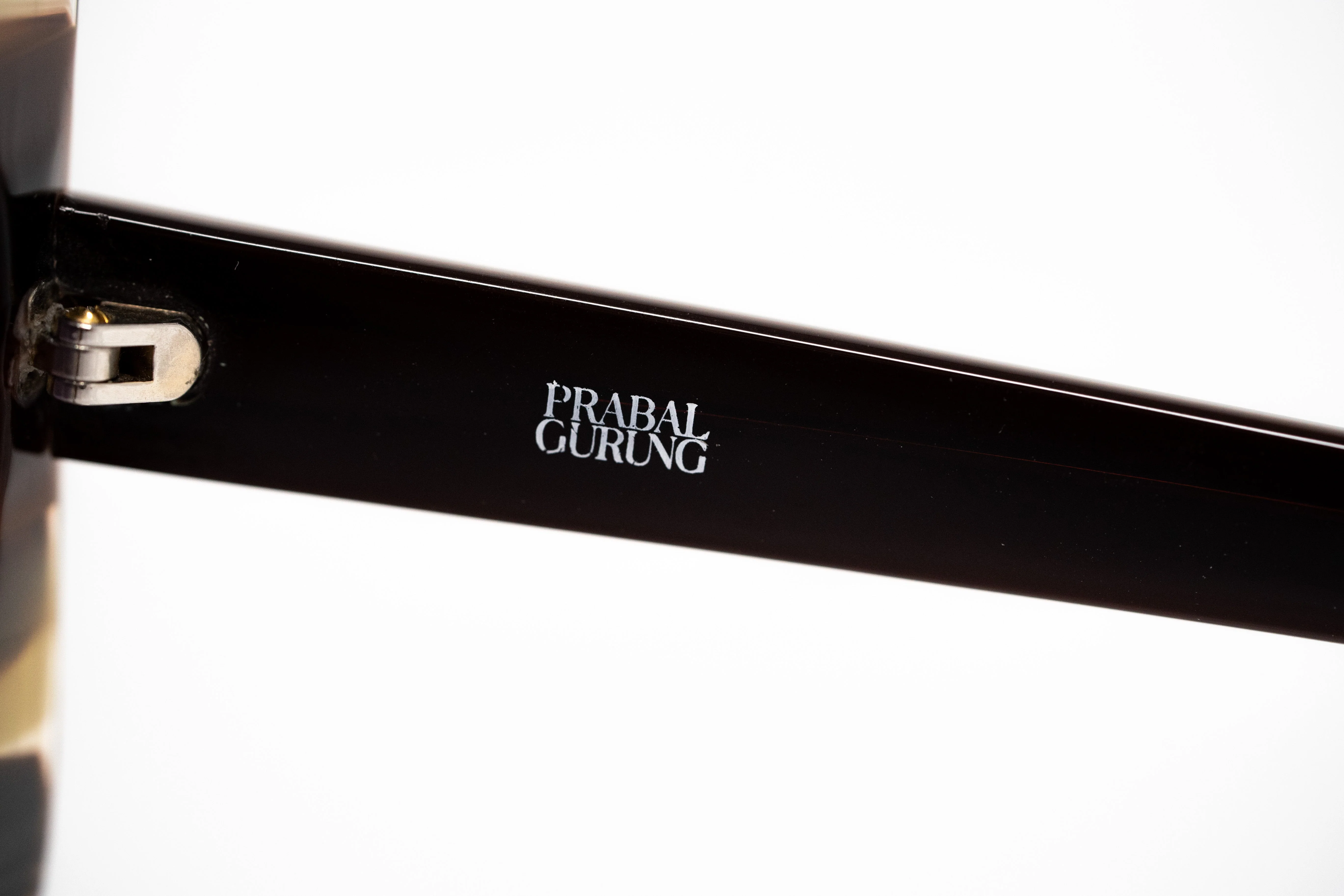Prabal Gurung Sunglasses Square Dark Horn and Grey - Image 10