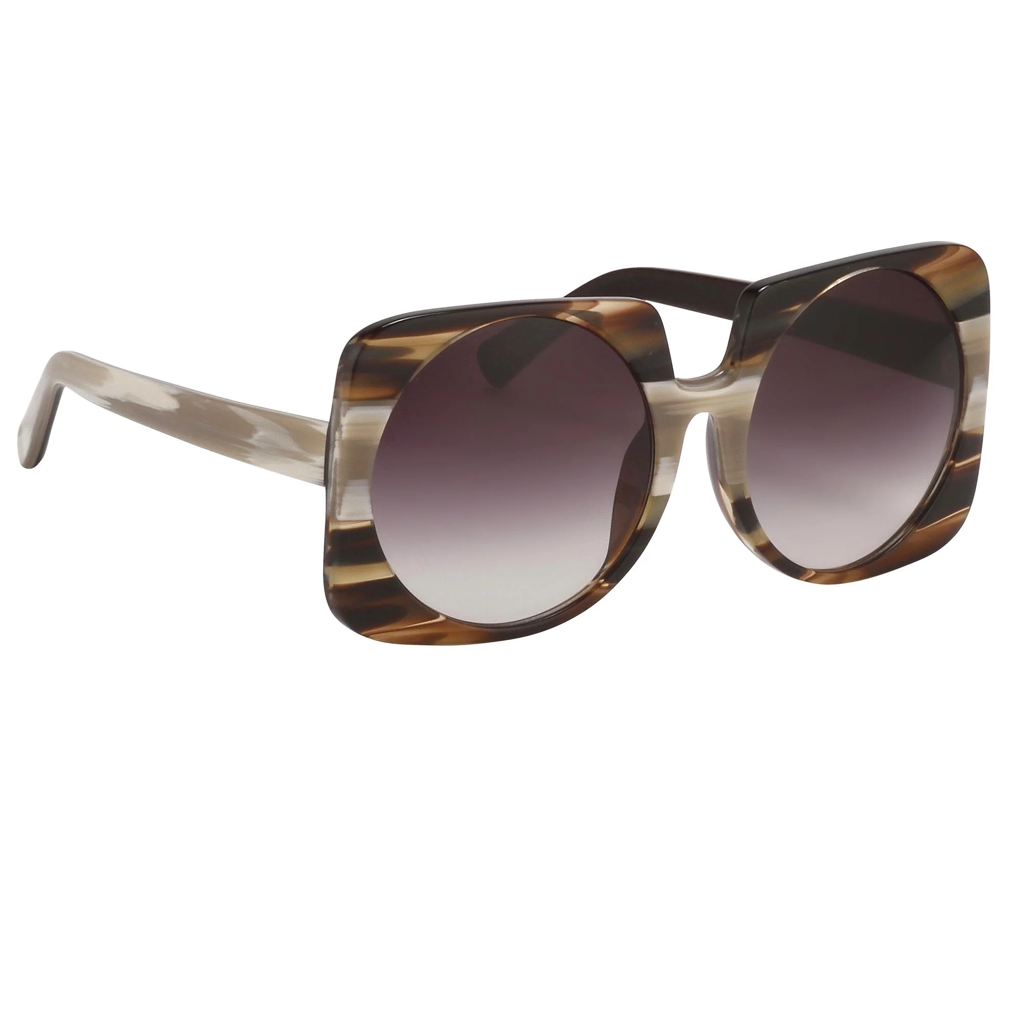Prabal Gurung Sunglasses Square Dark Horn and Grey - Image 2