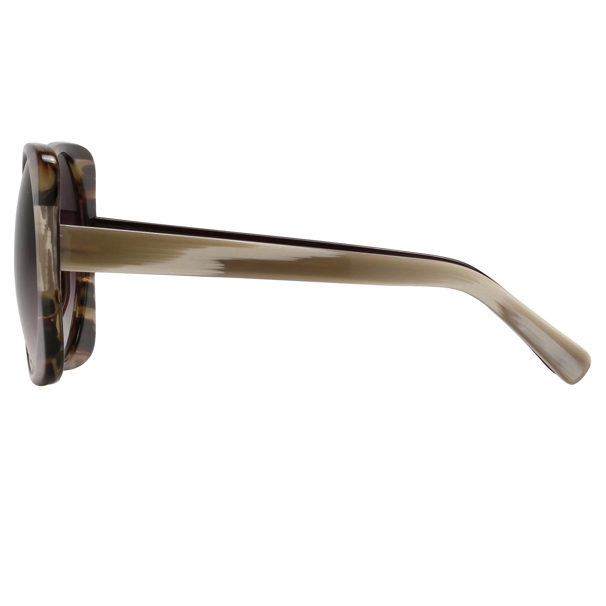 Prabal Gurung Sunglasses Square Dark Horn and Grey - Image 3