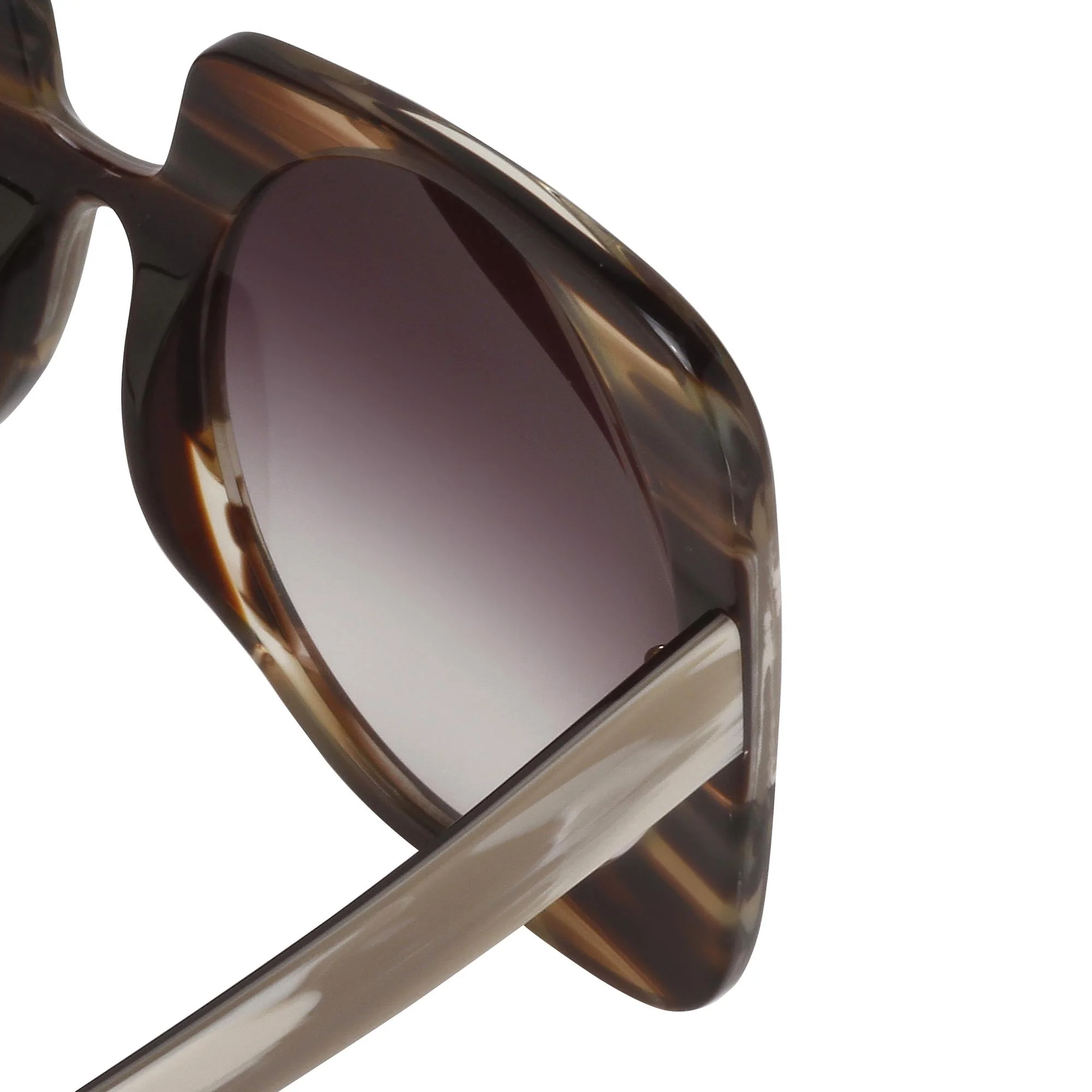 Prabal Gurung Sunglasses Square Dark Horn and Grey - Image 4