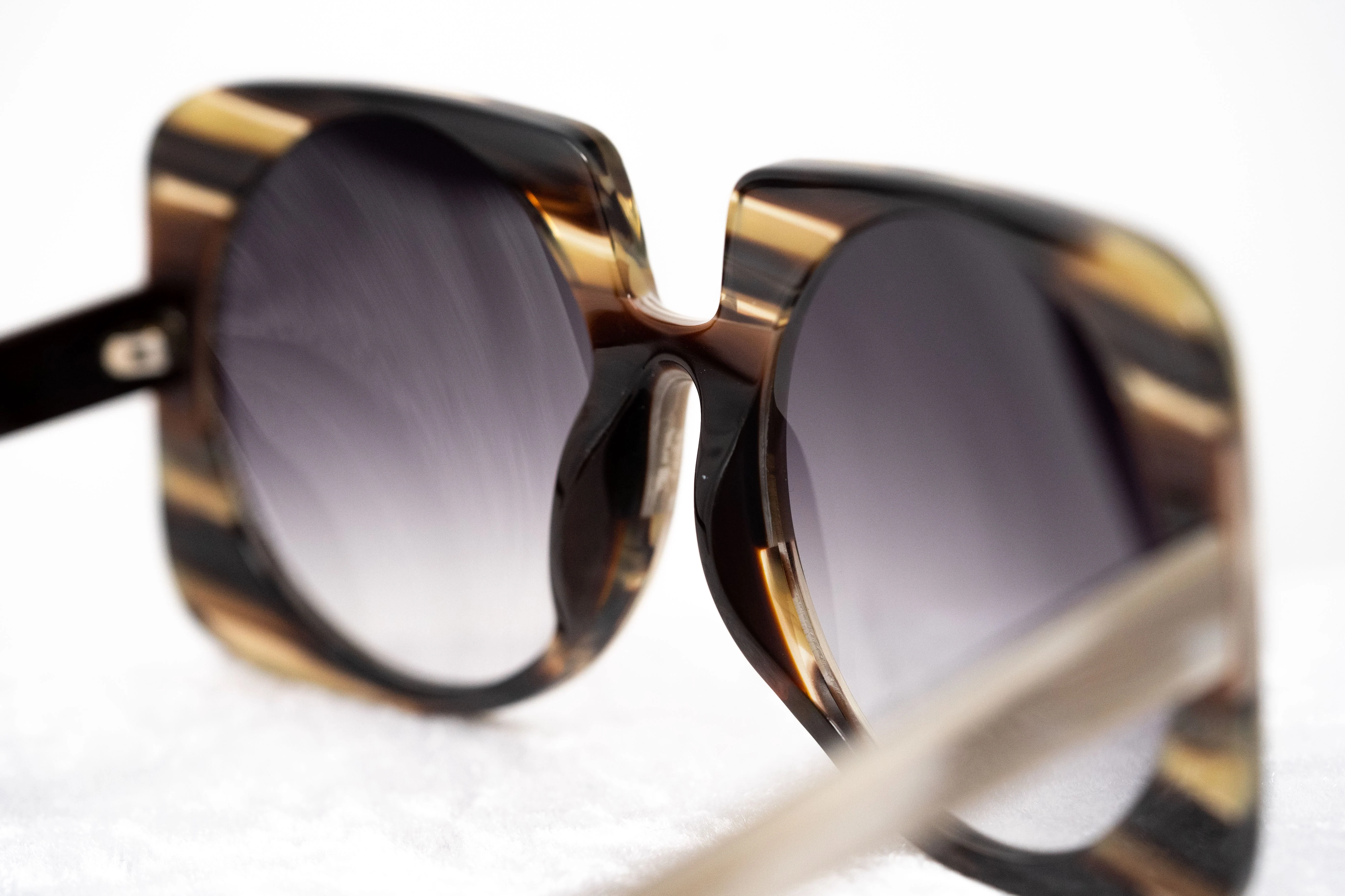 Prabal Gurung Sunglasses Square Dark Horn and Grey - Image 7