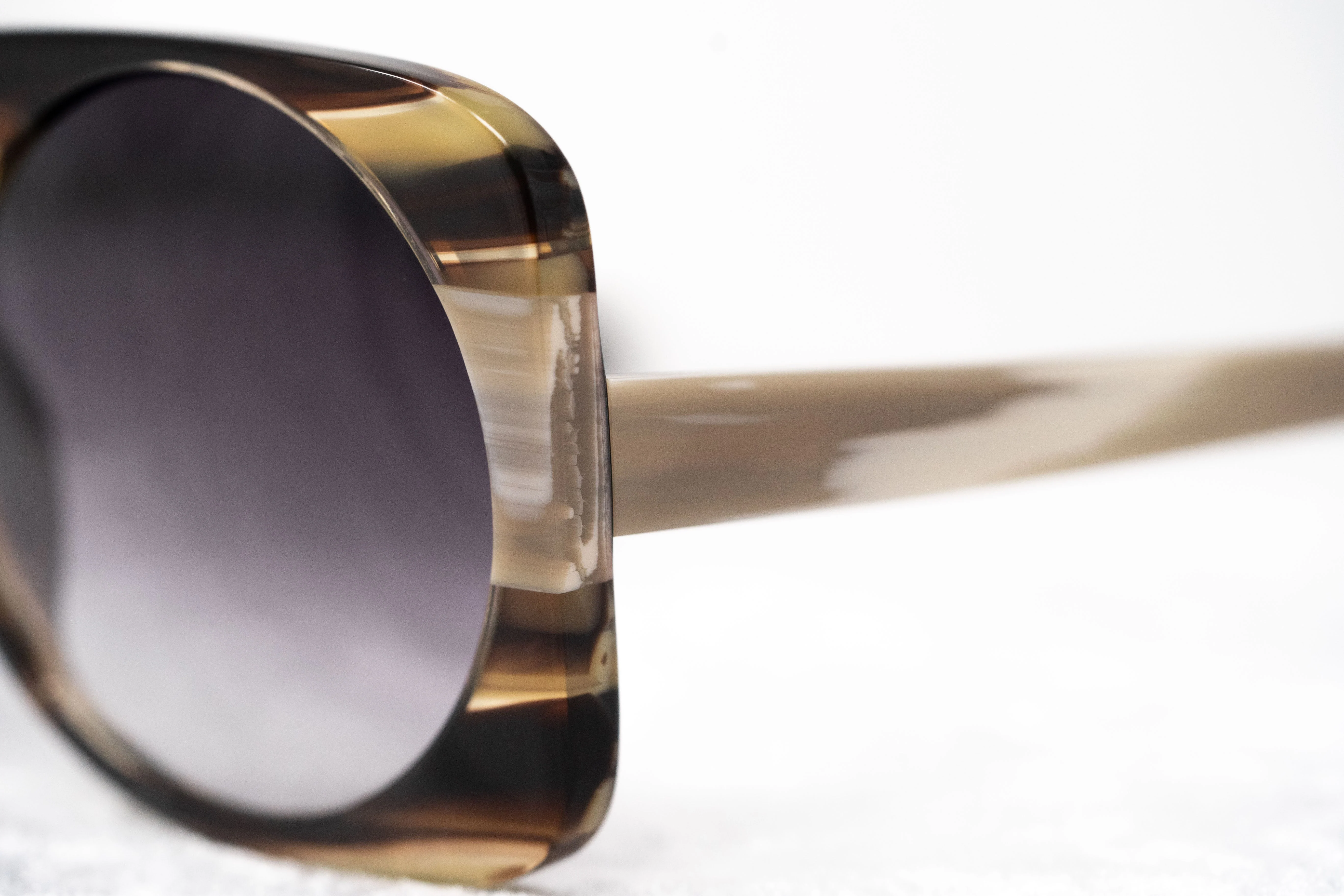 Prabal Gurung Sunglasses Square Dark Horn and Grey - Image 9