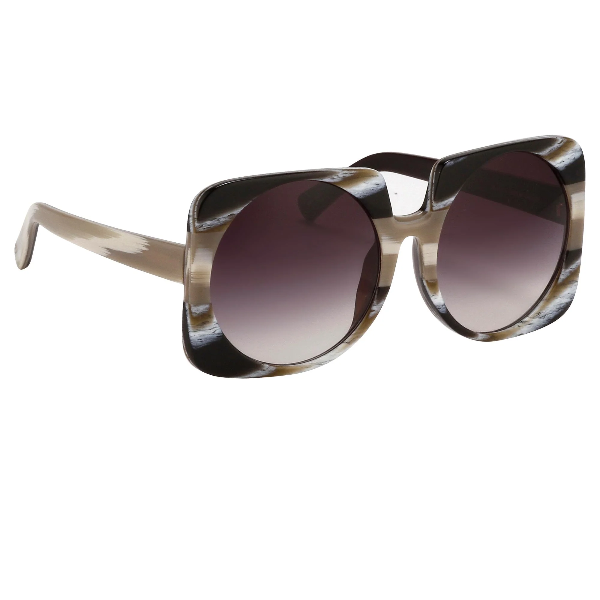 Prabal Gurung Sunglasses Square Brown and Grey - Image 2