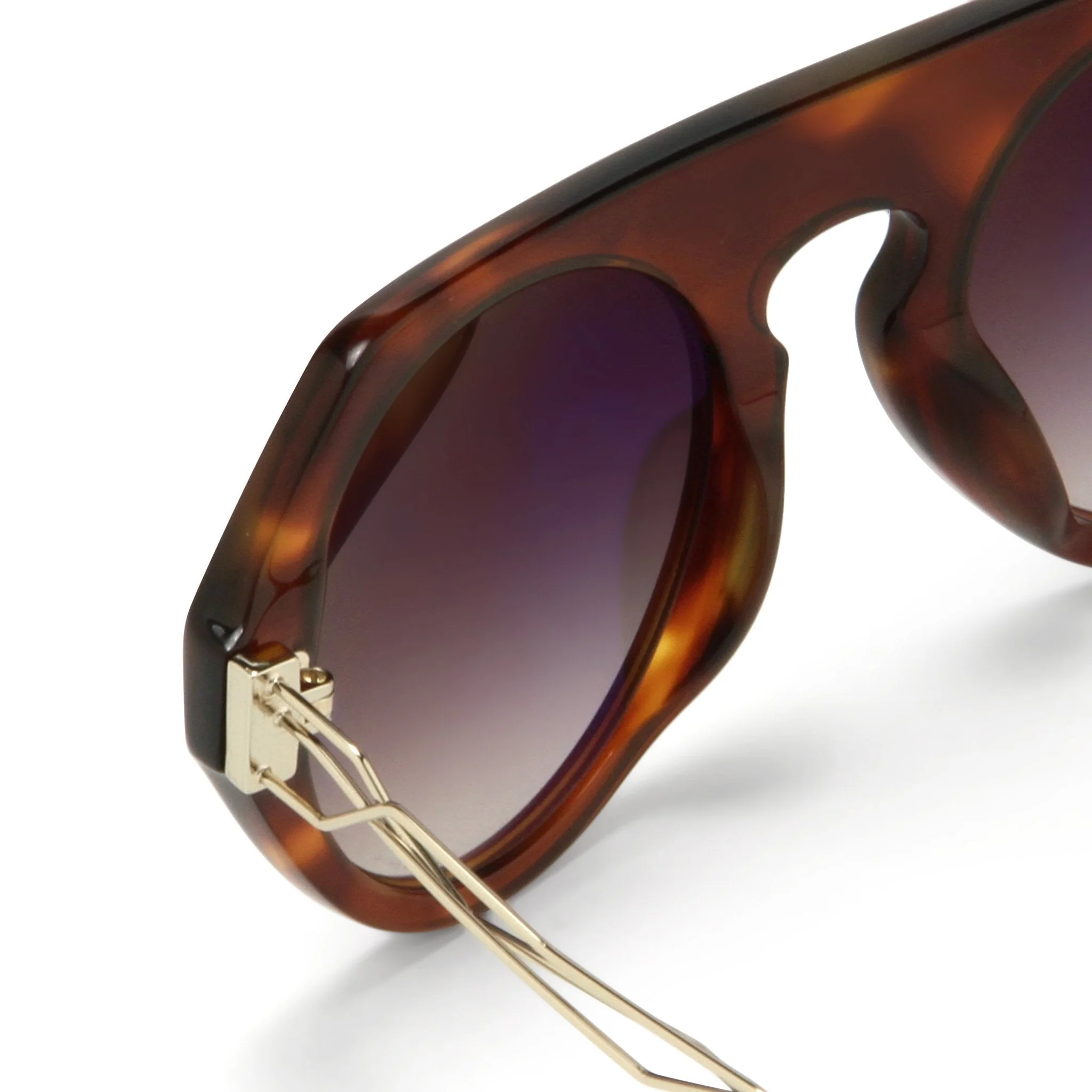 Prabal Gurung Sunglasses Round Tortoise Shell and Grey - Image 2