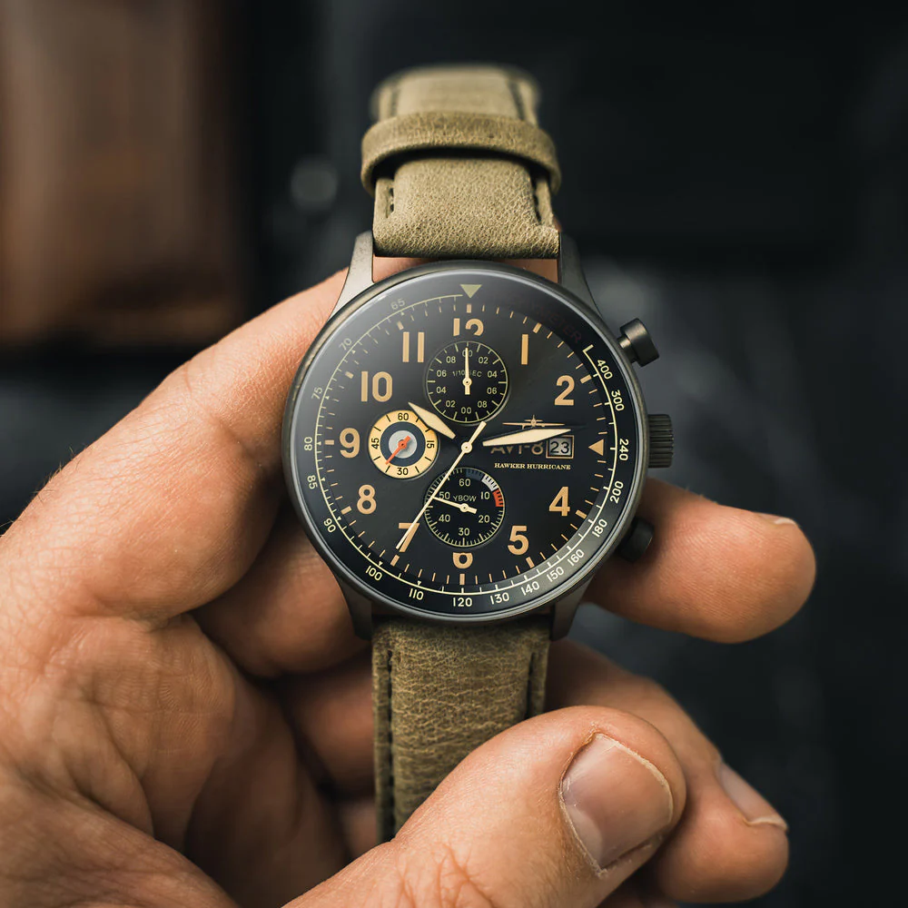 AVI-8 Dark Earth Hawker Hurricane Chronograph Watch - Image 5
