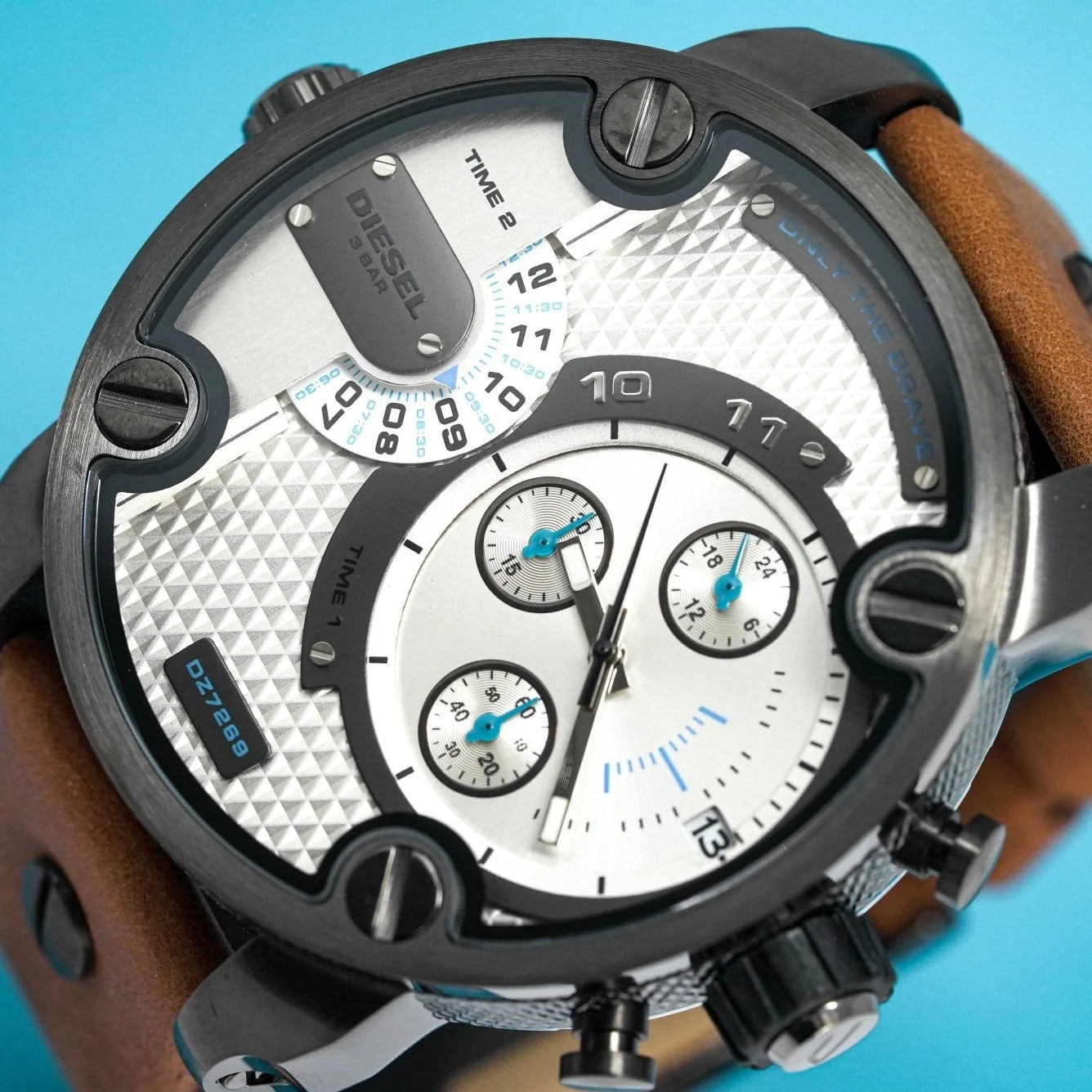 Diesel Men's Chronograph Little Daddy White Brown Watch - Image 2